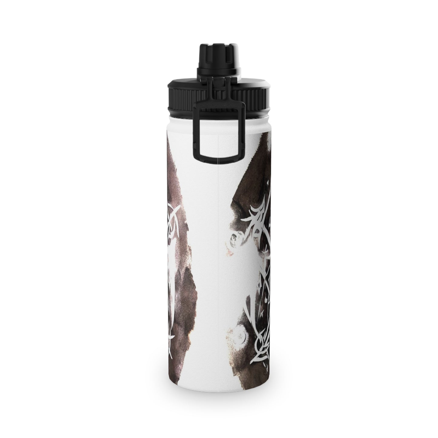 Pentagram Skull Stainless Steel Water Bottle, Sports Lid