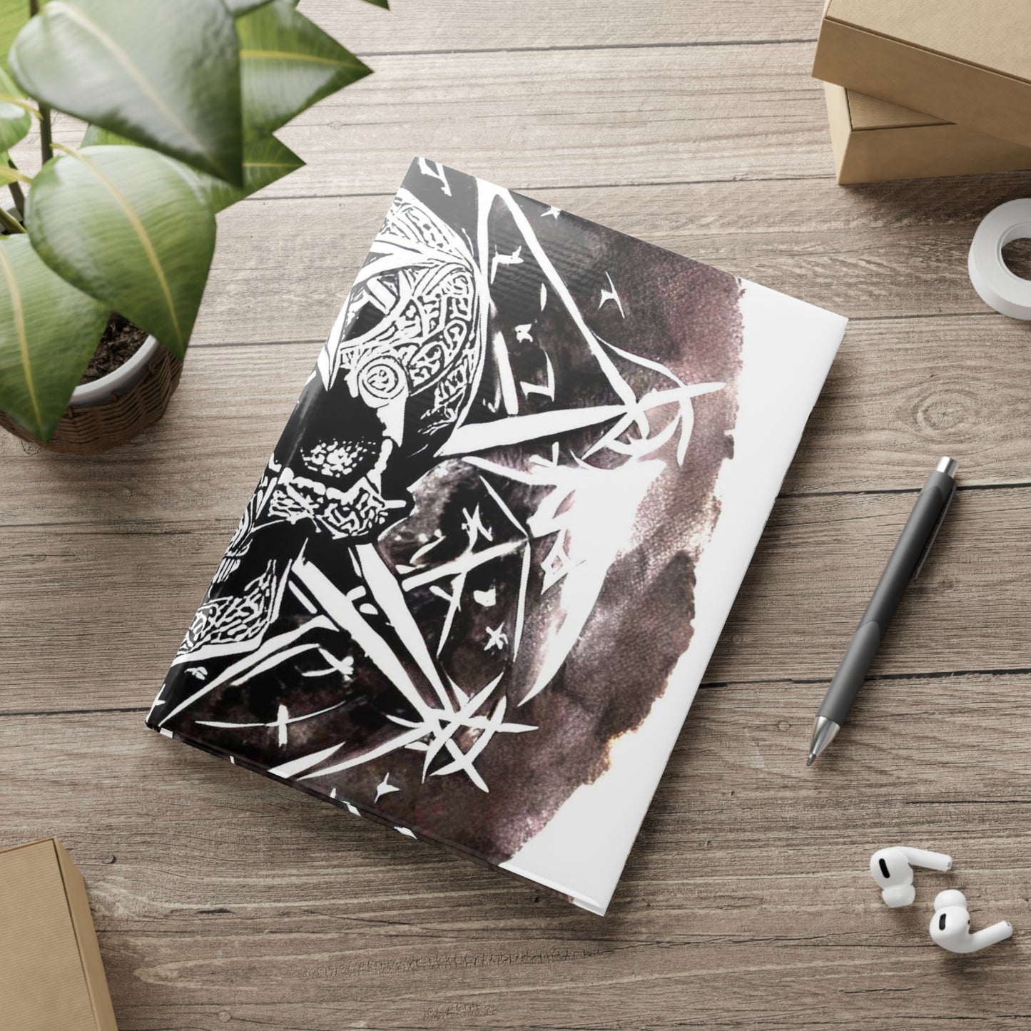 Pentagram Skull Hardcover Notebook with Puffy Covers