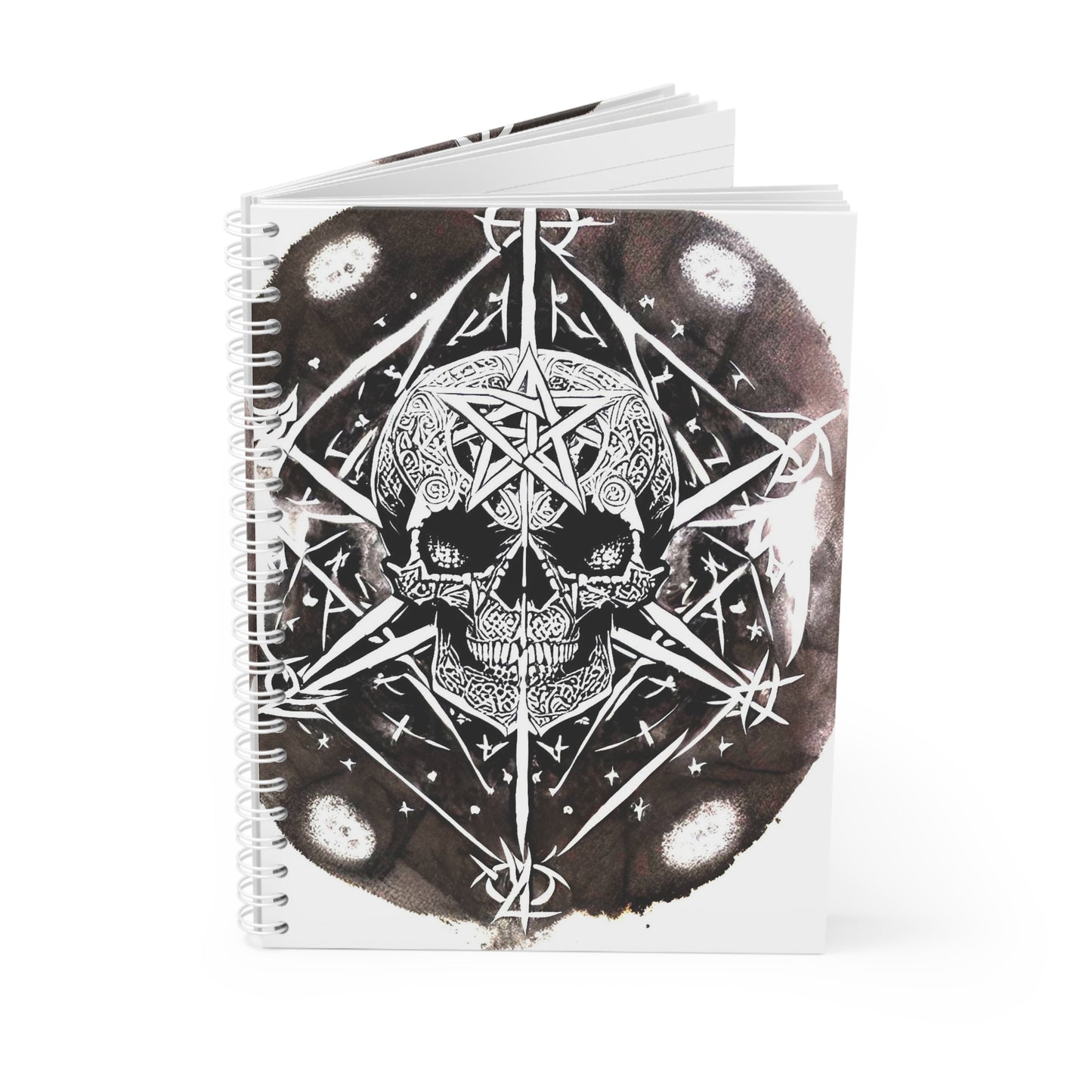 Pentagram Skull Spiral Notebook