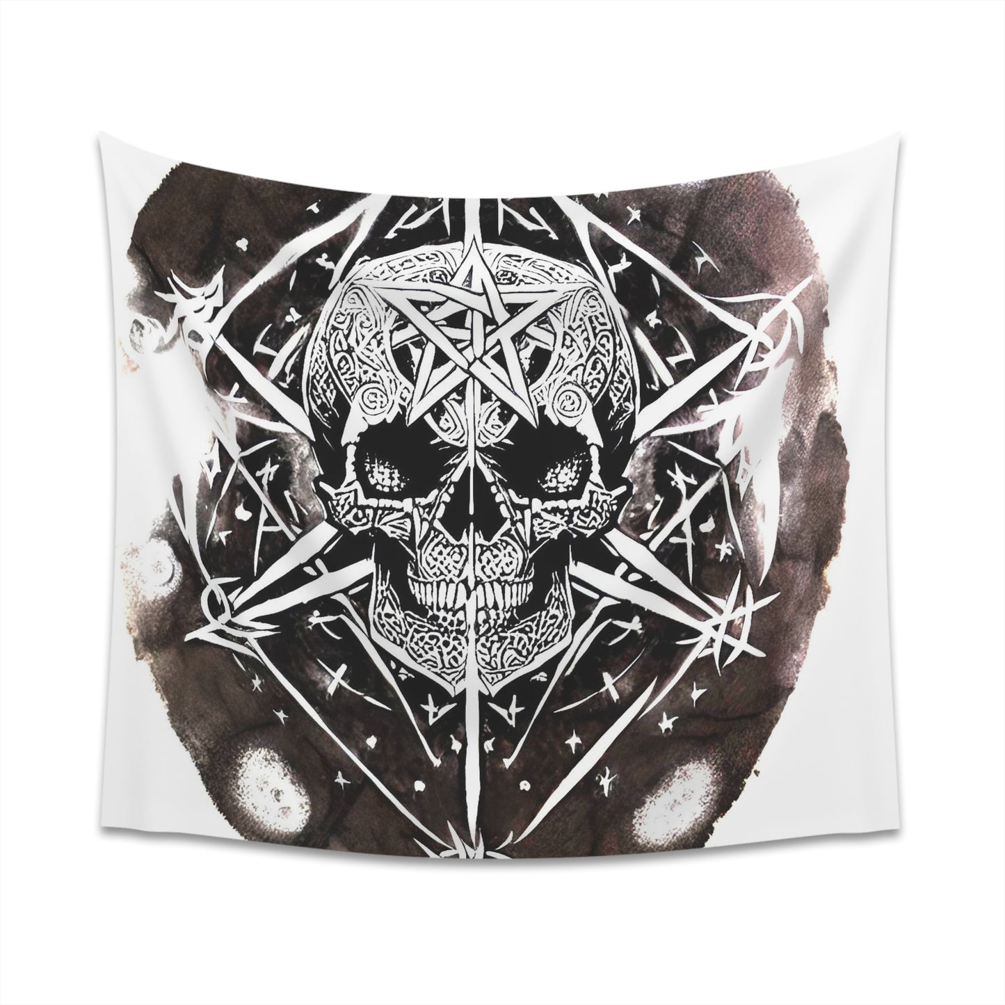 Pentagram Skull Printed Wall Tapestry