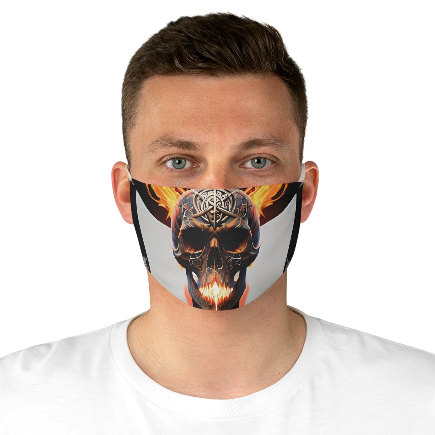 Flame skull Fabric Face Mask