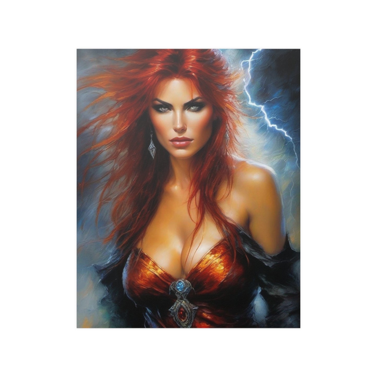 Redheaded Woman Satin Posters (210gsm)