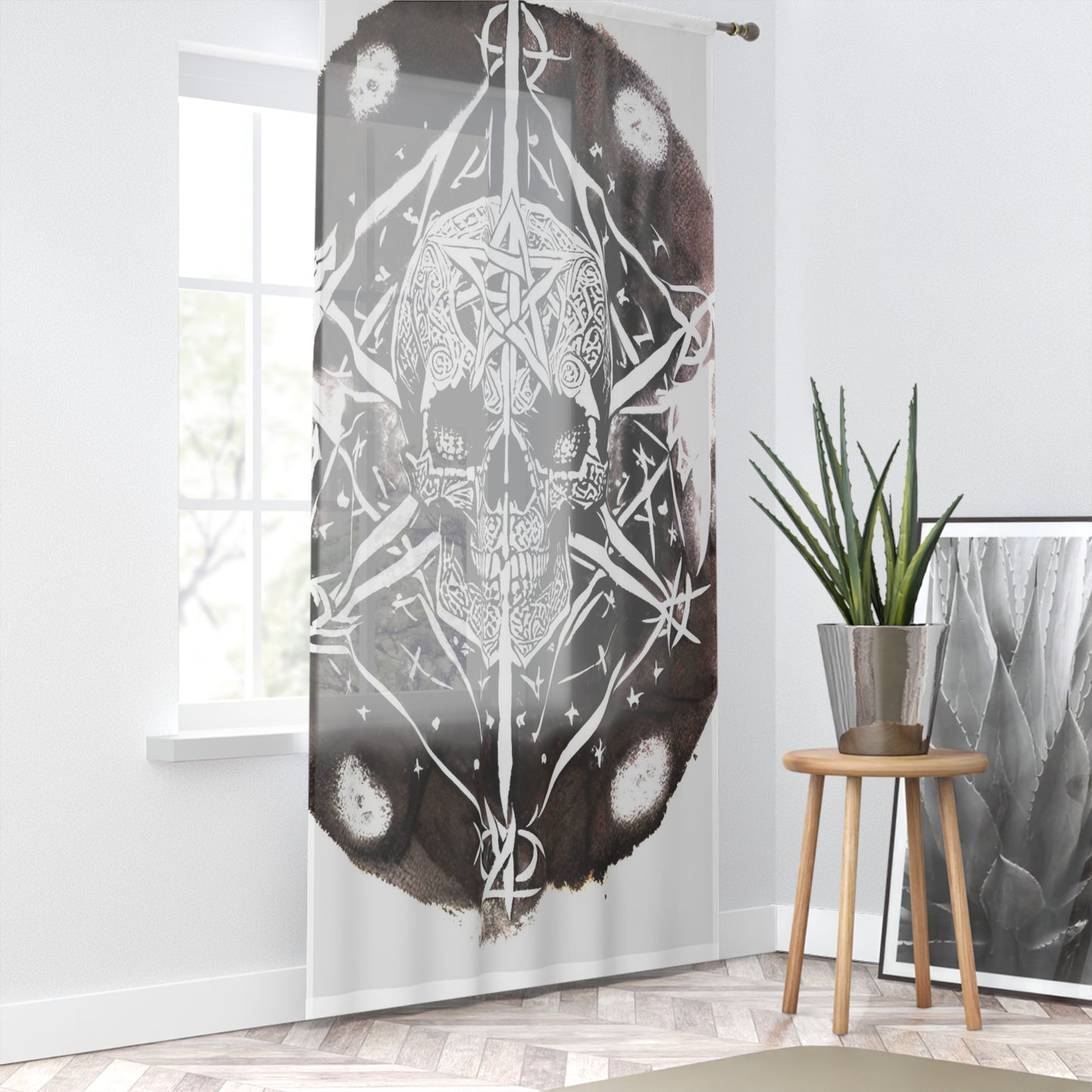 Pentagram Skull Window Curtain