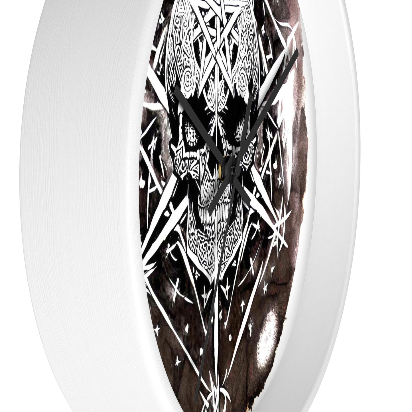 Pentagram Skull Wall Clock