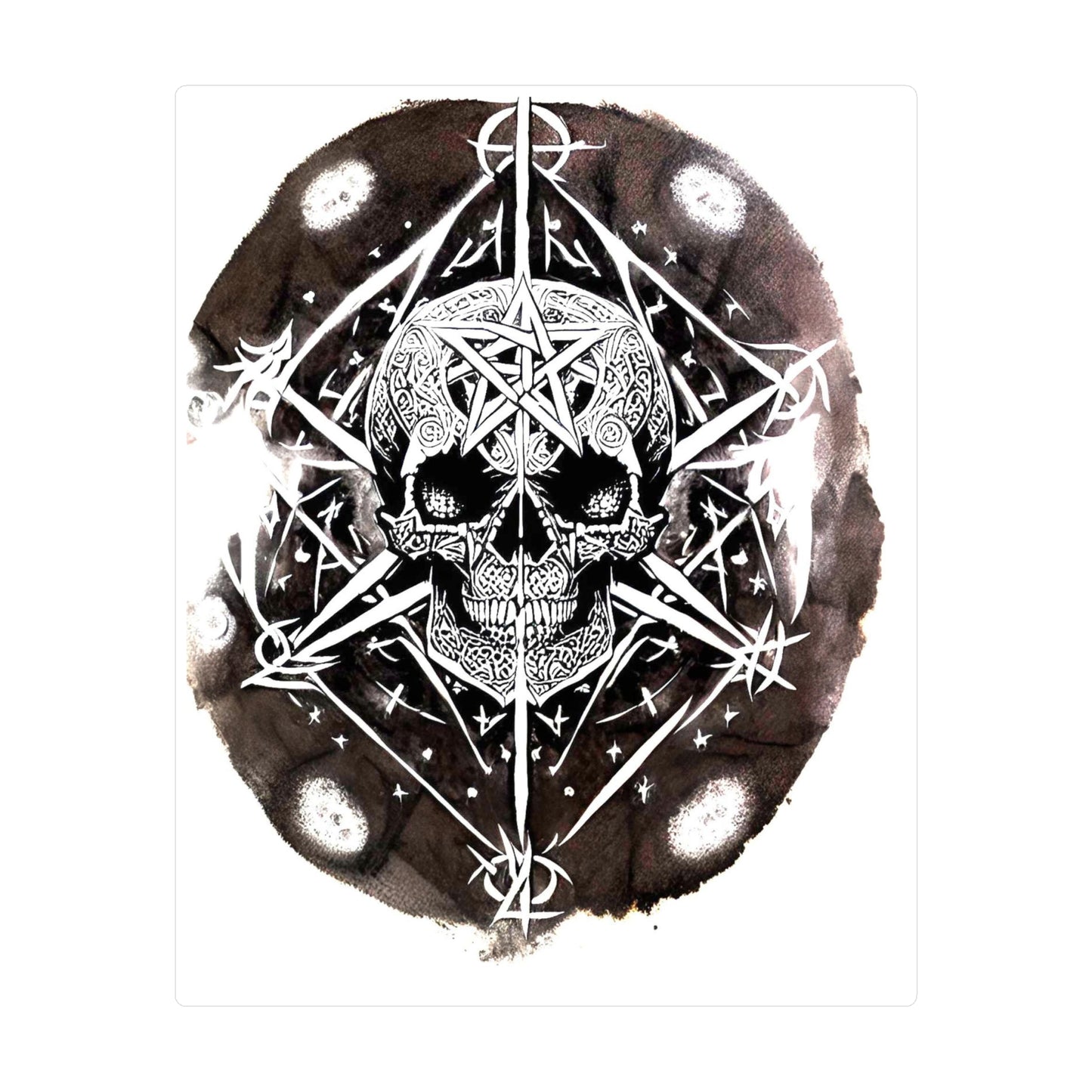 Pentagram Skull Kiss-Cut Vinyl Decals