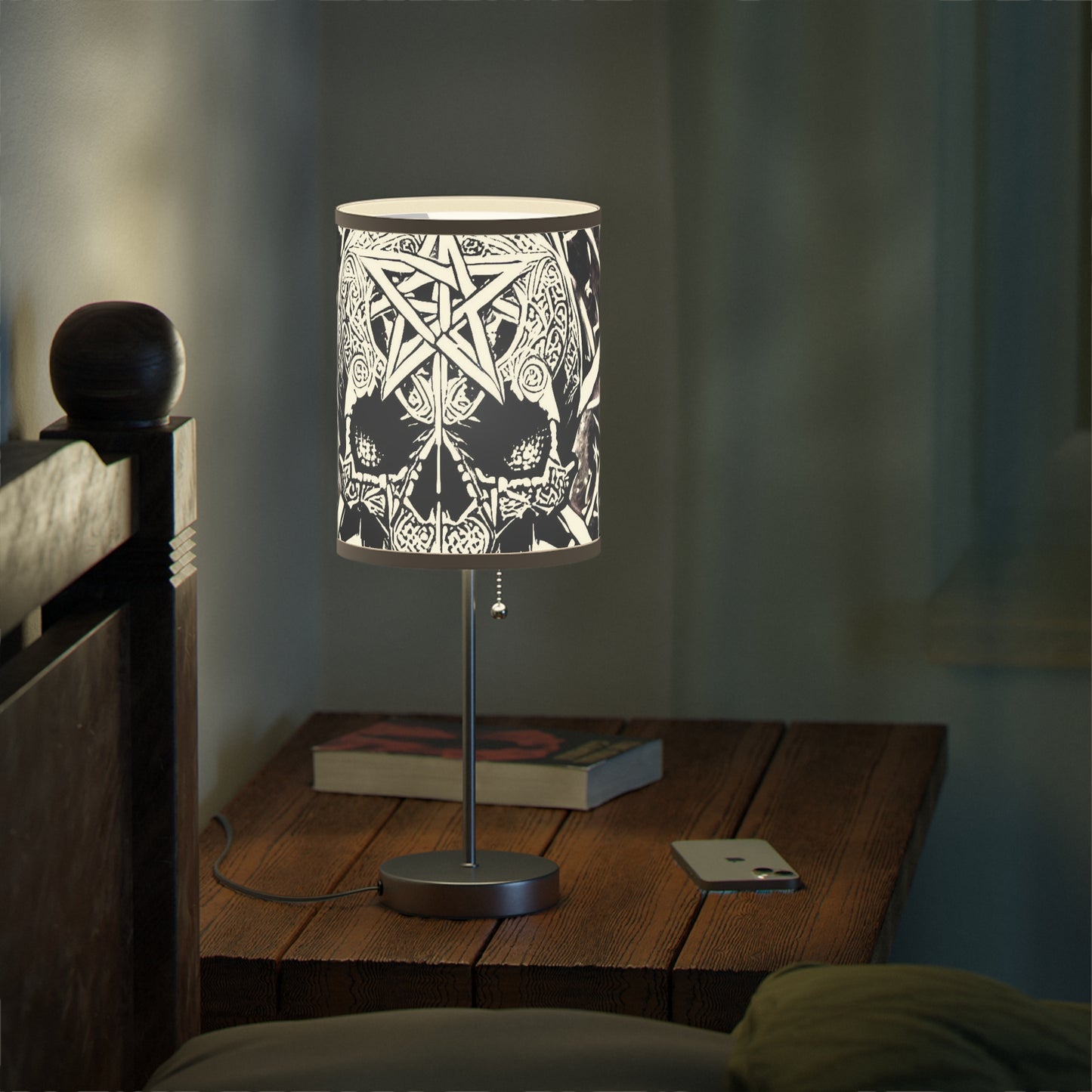 Pentagram Skull Lamp on a Stand, US|CA plug