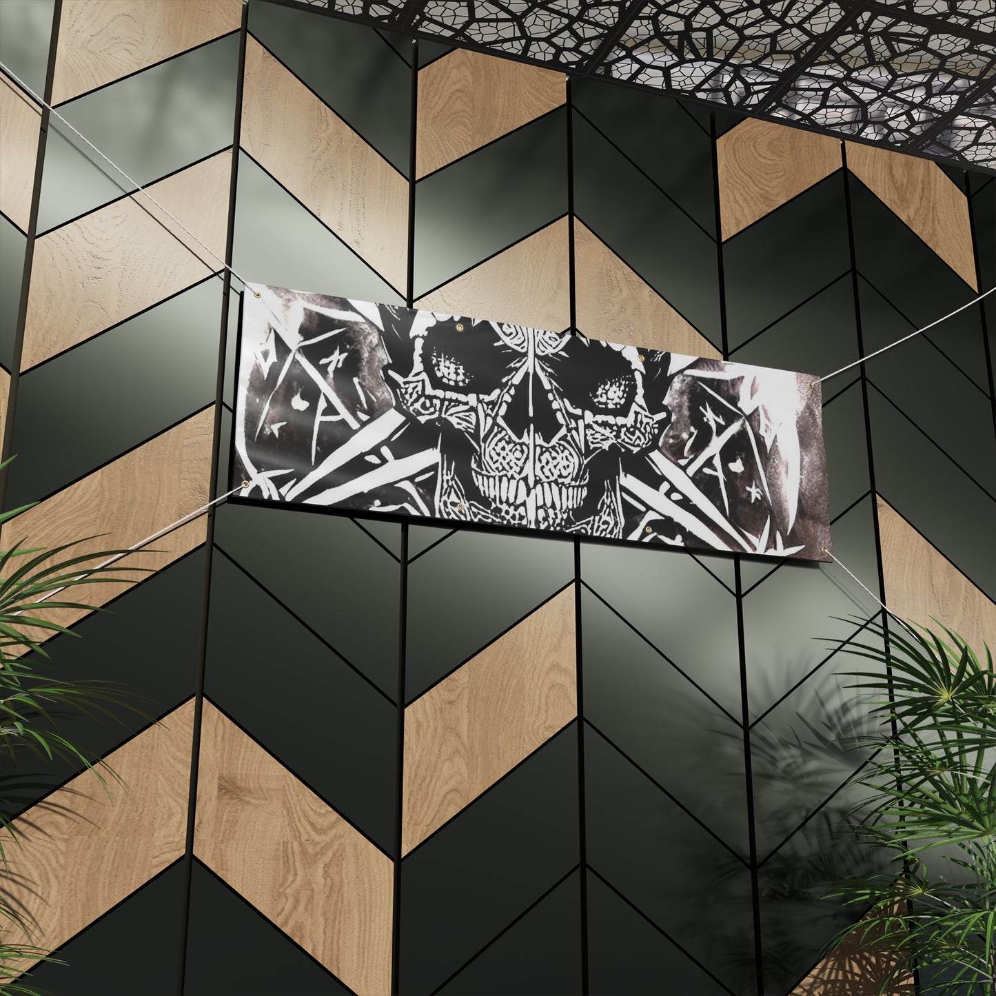 Pentagram Skull Matte Banner