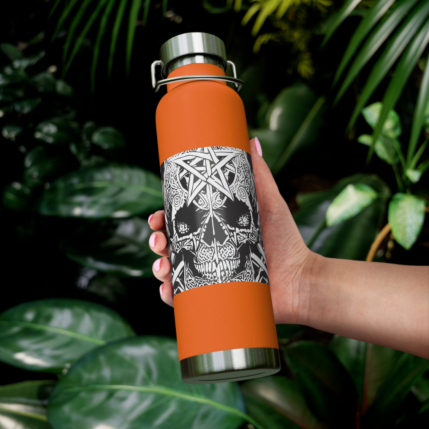 Pentagram Skull Copper Vacuum Insulated Bottle, 22oz