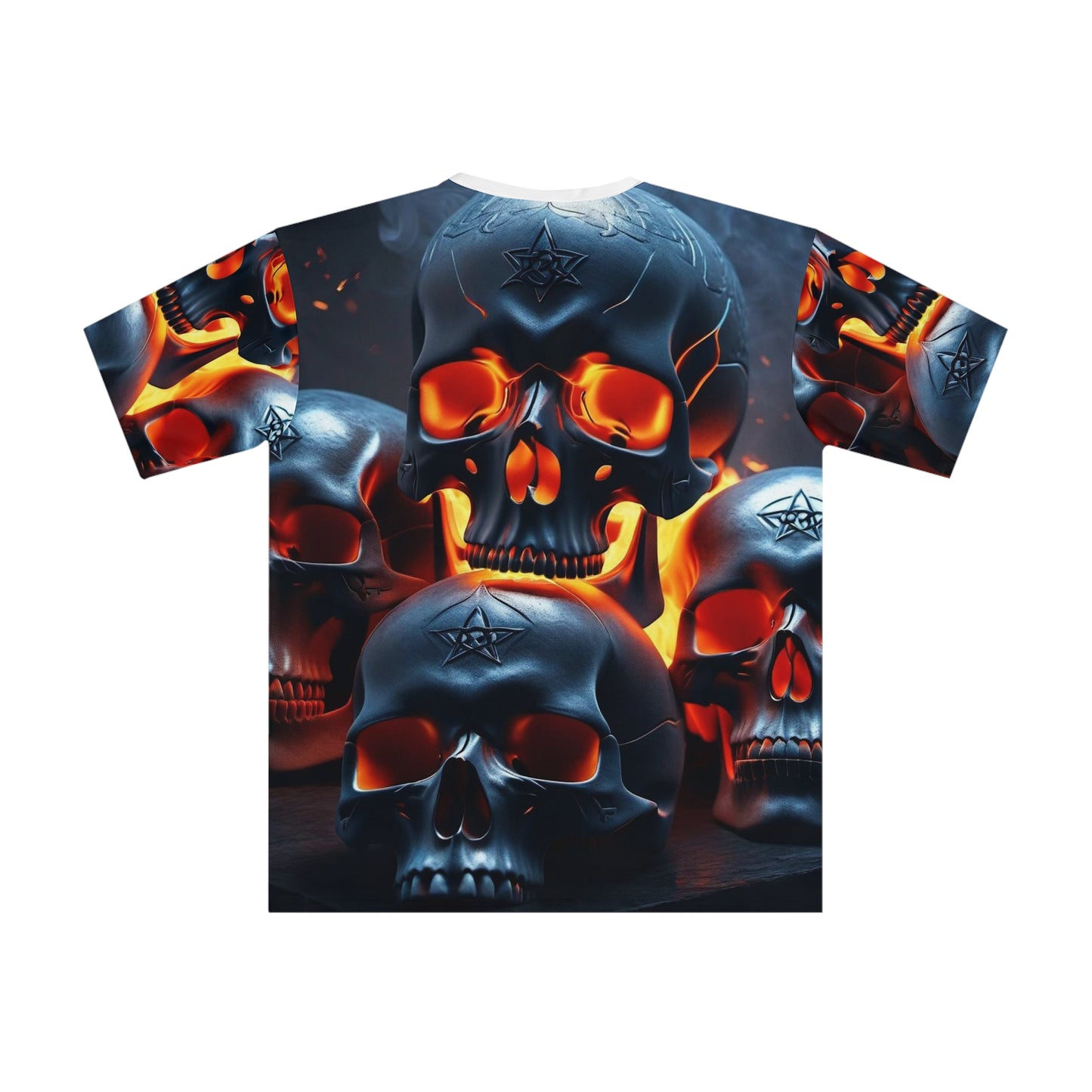 Fire skull Men's Loose T-shirt (AOP)