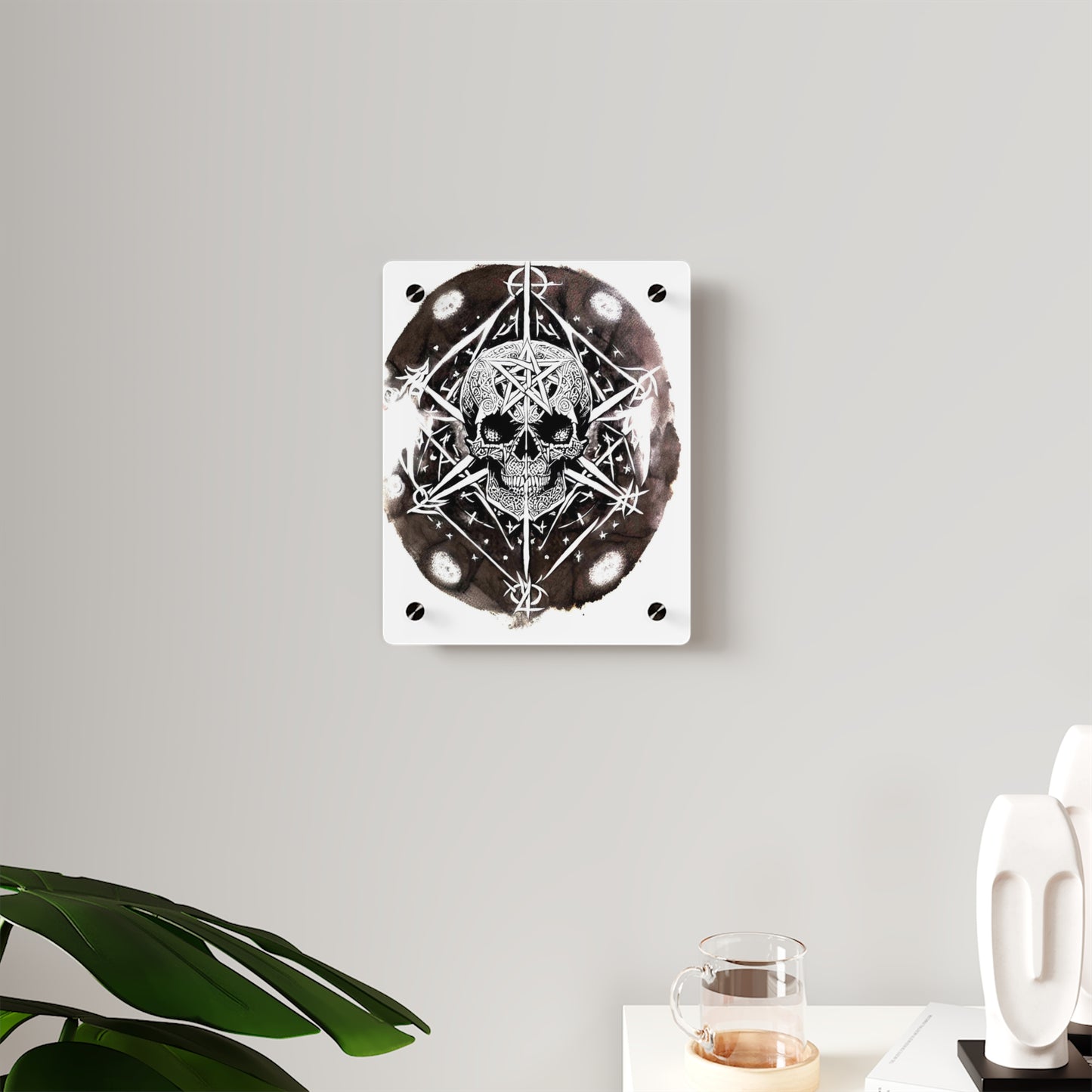 Pentagram Skull Acrylic Wall Art Panels