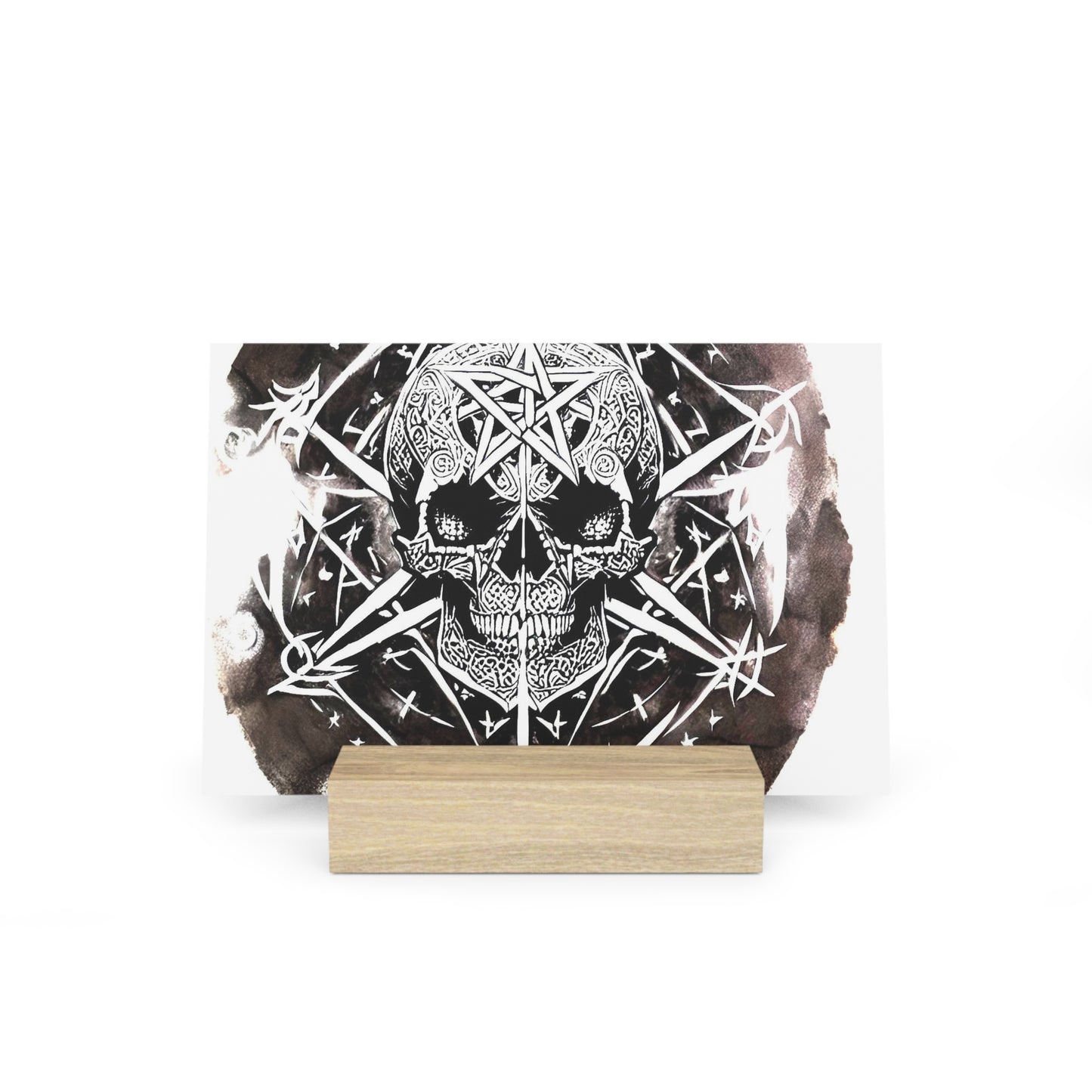 Pentagram Skull Gallery Board with Stand