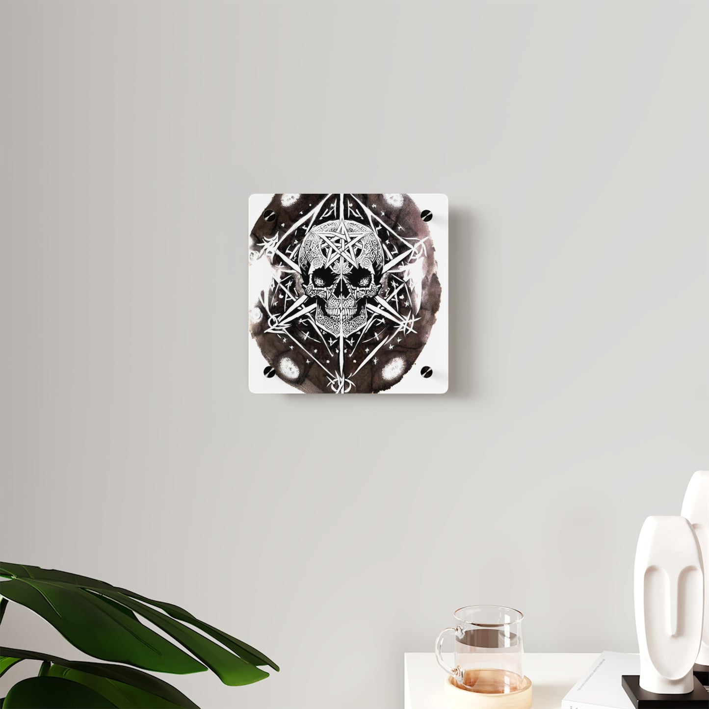 Pentagram Skull Acrylic Wall Art Panels