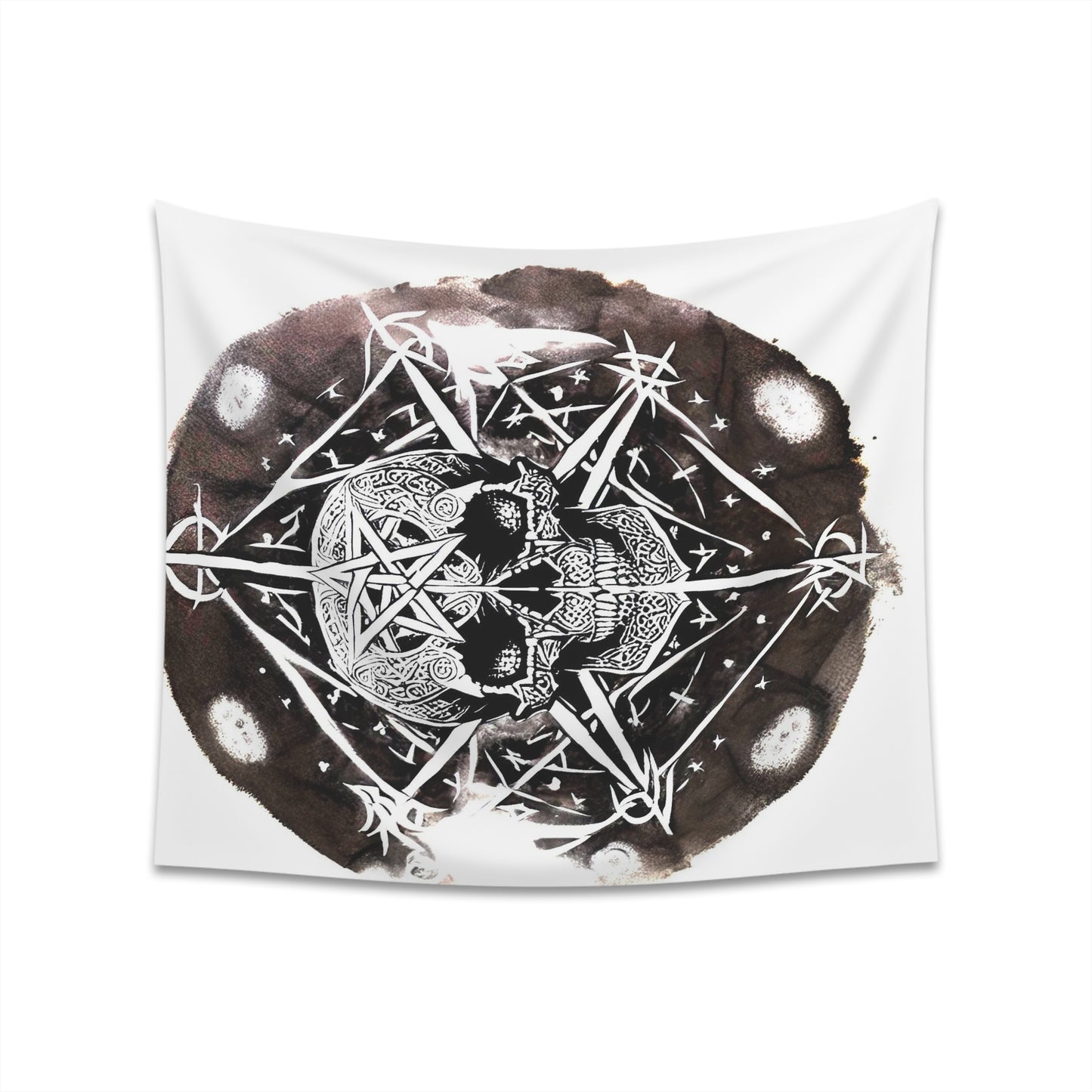 Pentagram Skull Printed Wall Tapestry