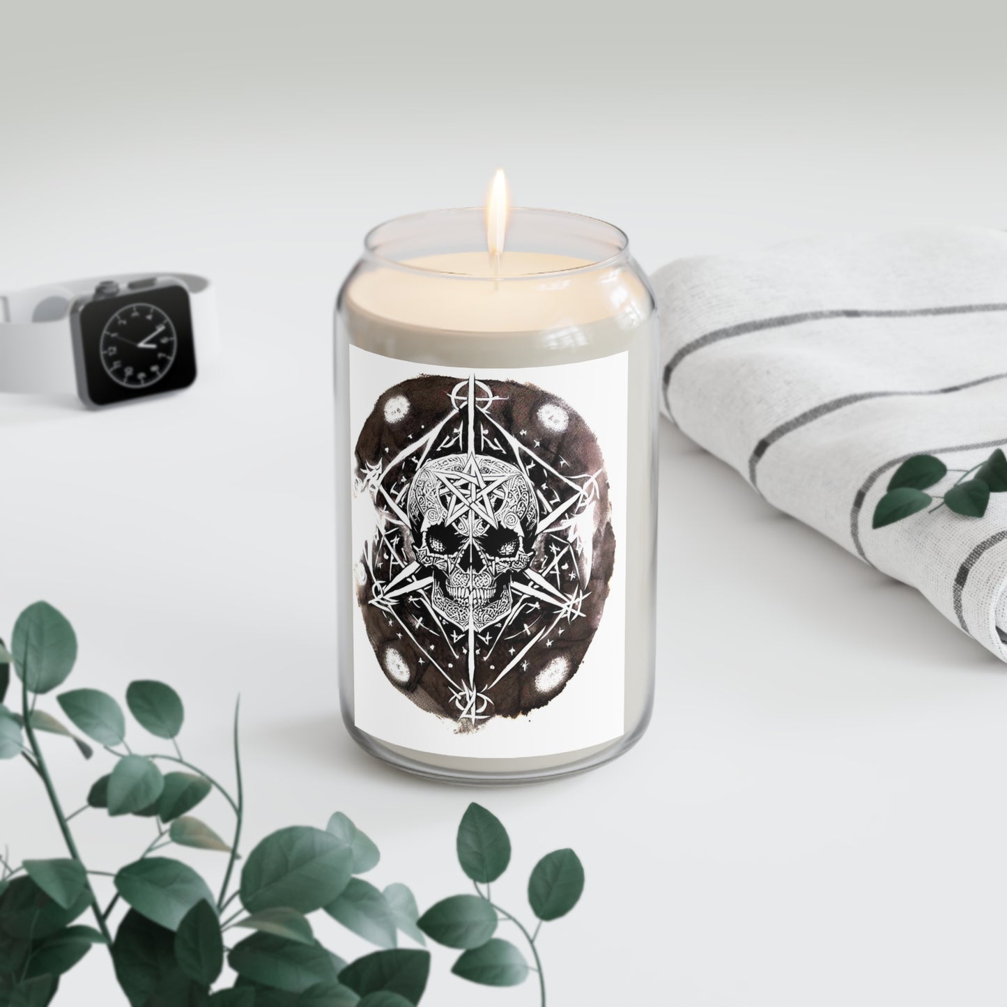 Pentagram Skull Scented Candle, 13.75oz