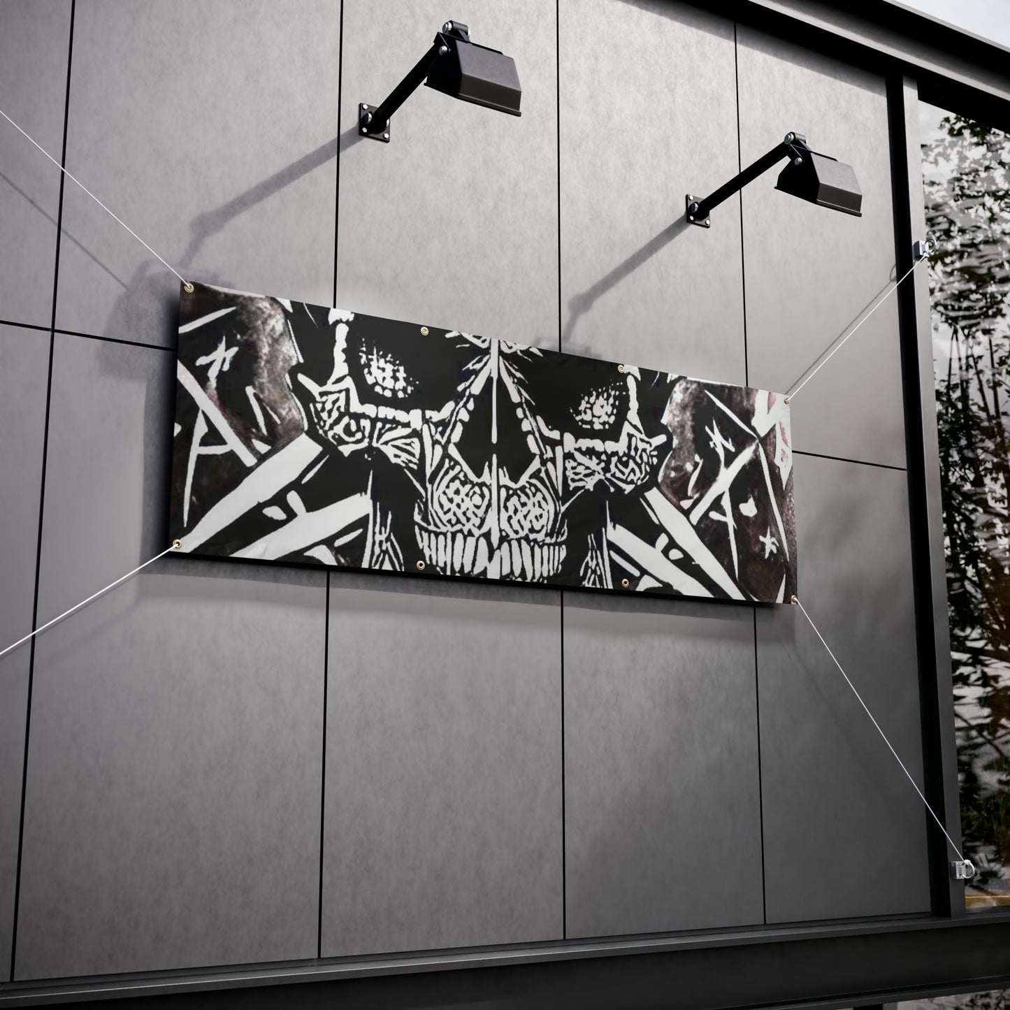 Pentagram Skull Vinyl Banners