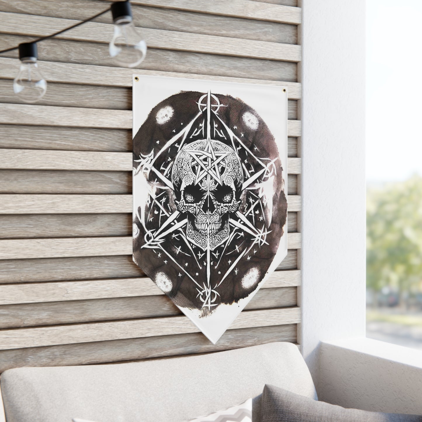 Pentagram Skull Pennant Banner