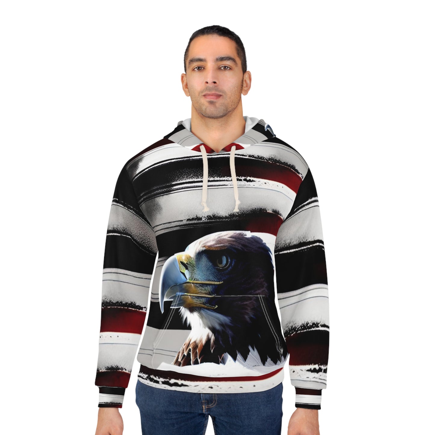 Eagle and Flag Unisex Pullover Hoodie (AOP)