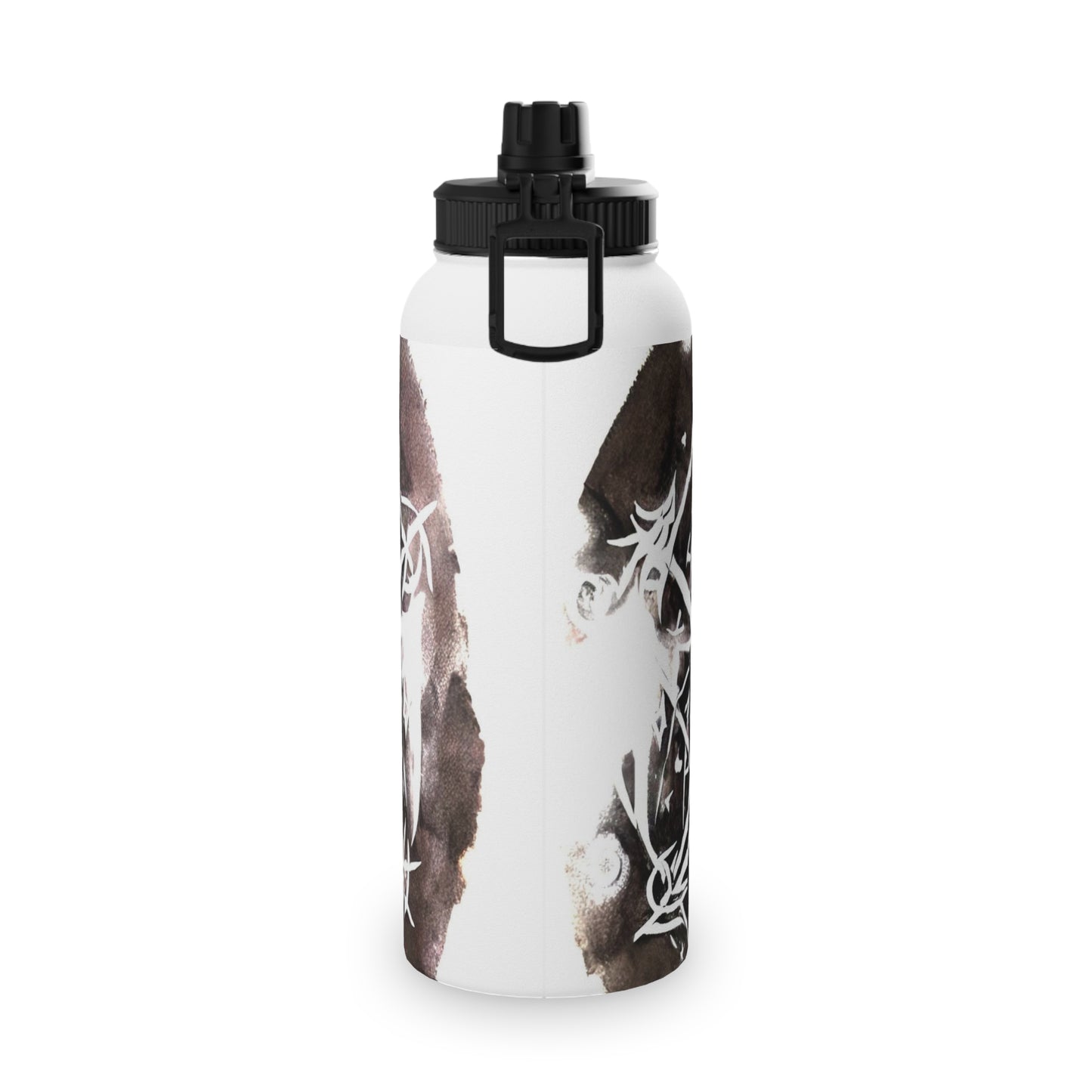 Pentagram Skull Stainless Steel Water Bottle, Sports Lid