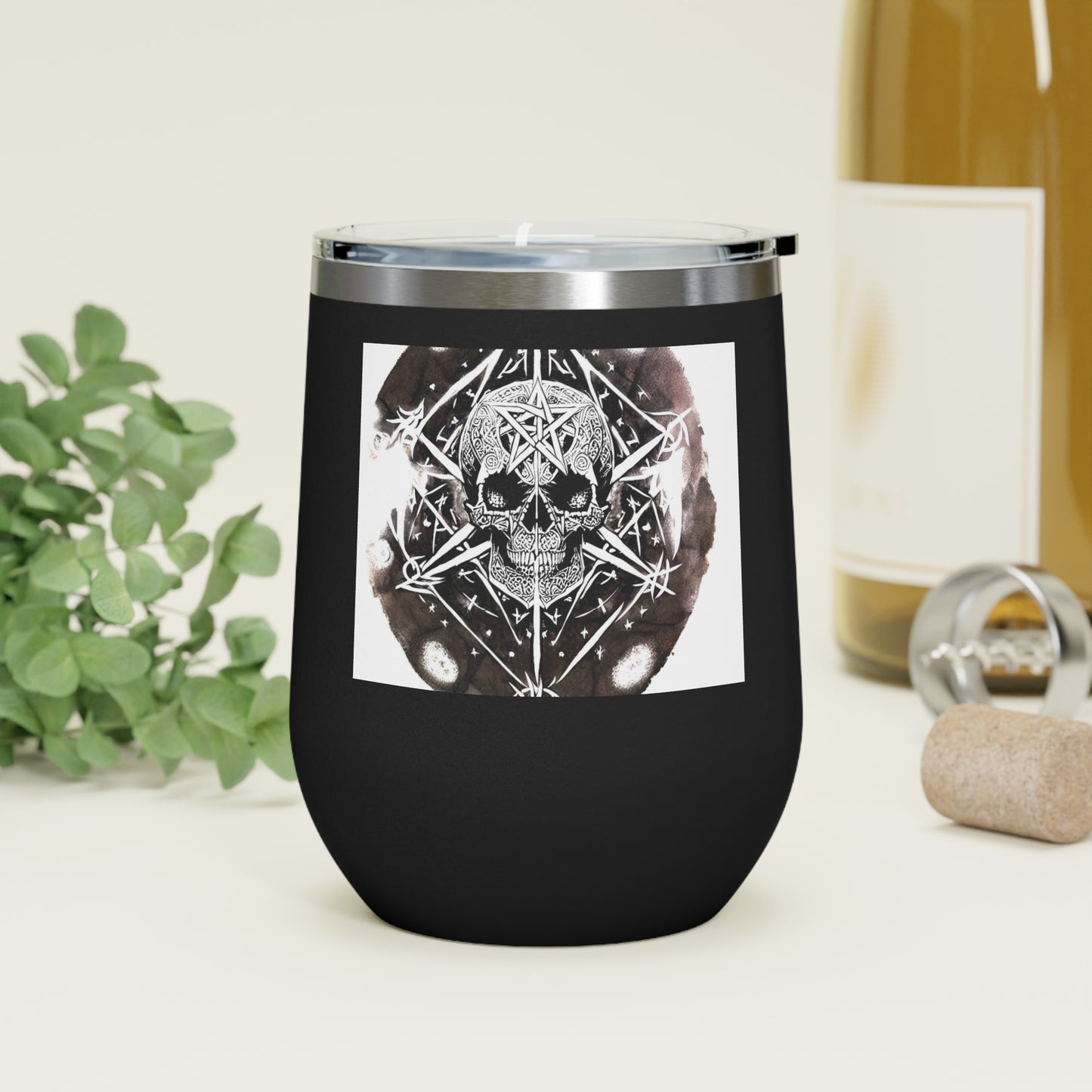 Pentagram Skull 12oz Insulated Wine Tumbler