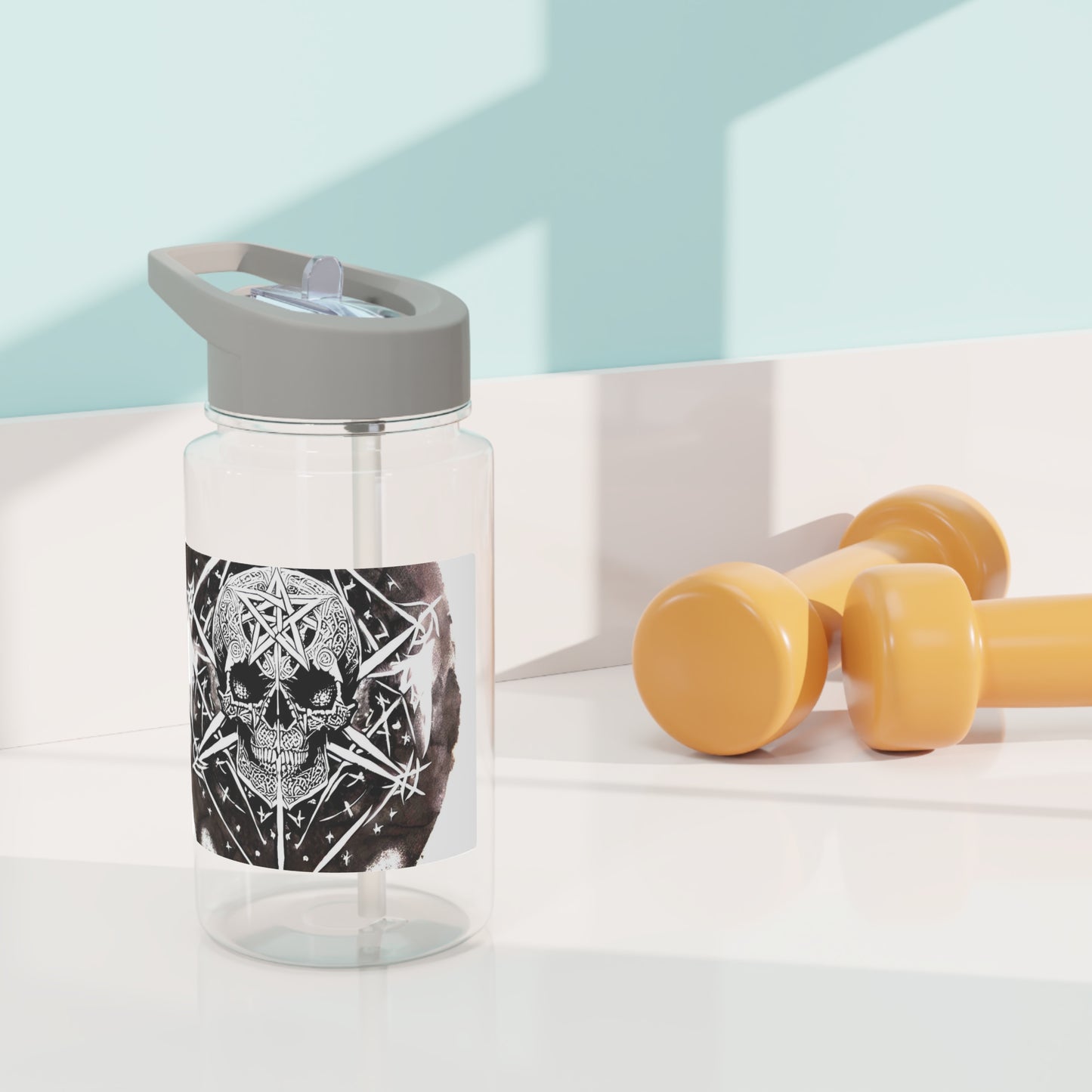 Pentagram Skull Tritan Water Bottle