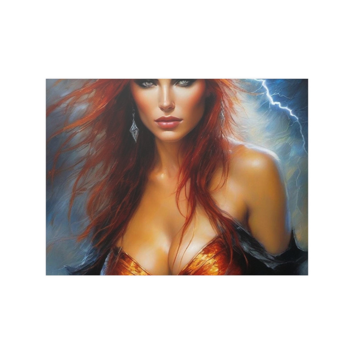 Redheaded Woman Satin Posters (210gsm)