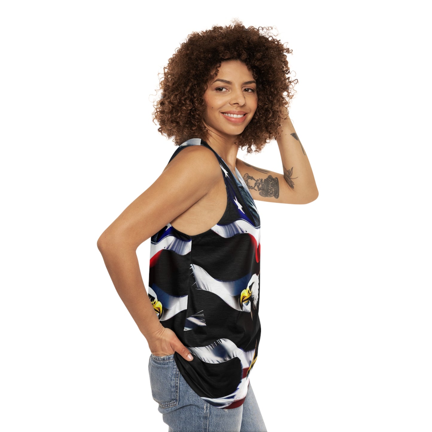 Eagle and Flag Unisex Tank Top (AOP)