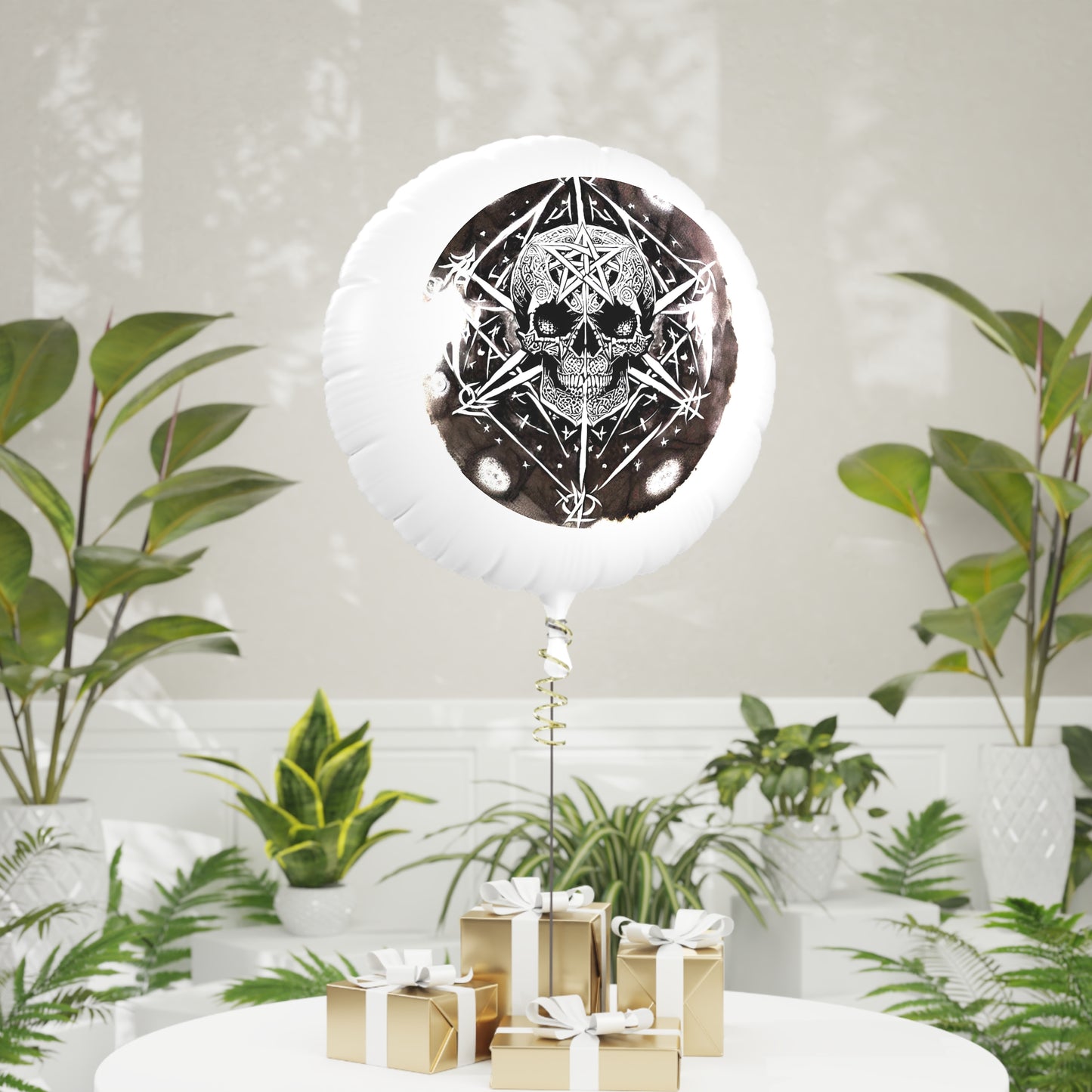 Pentagram Skull Mylar Helium Balloon