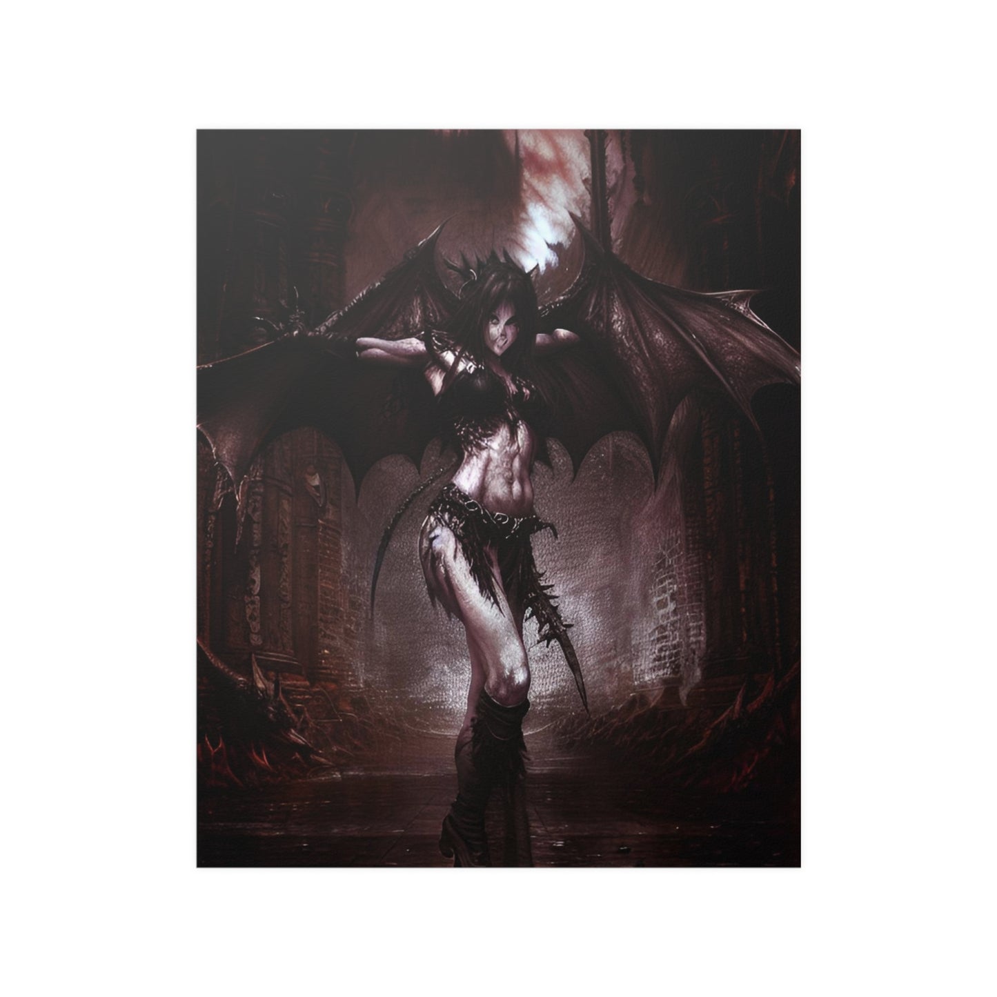 Nightmarish Succubus Demon Satin Poster