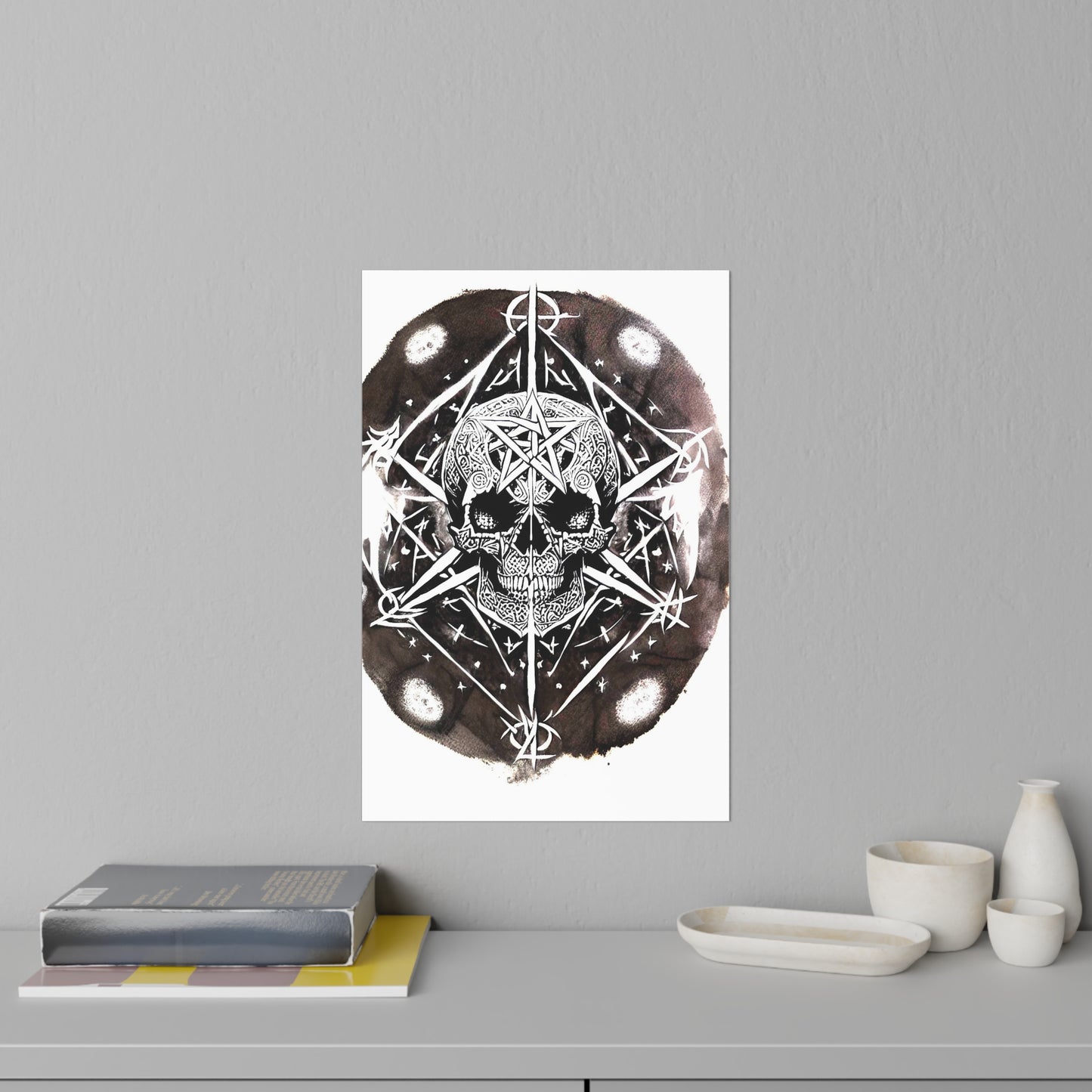 Pentagram Skull Wall Decals