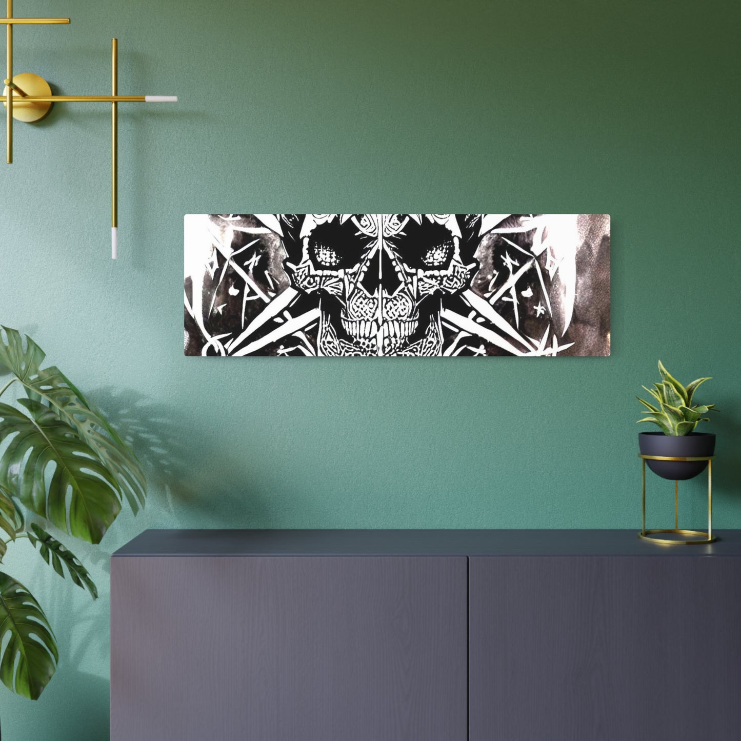 Pentagram Skull Metal Art Sign