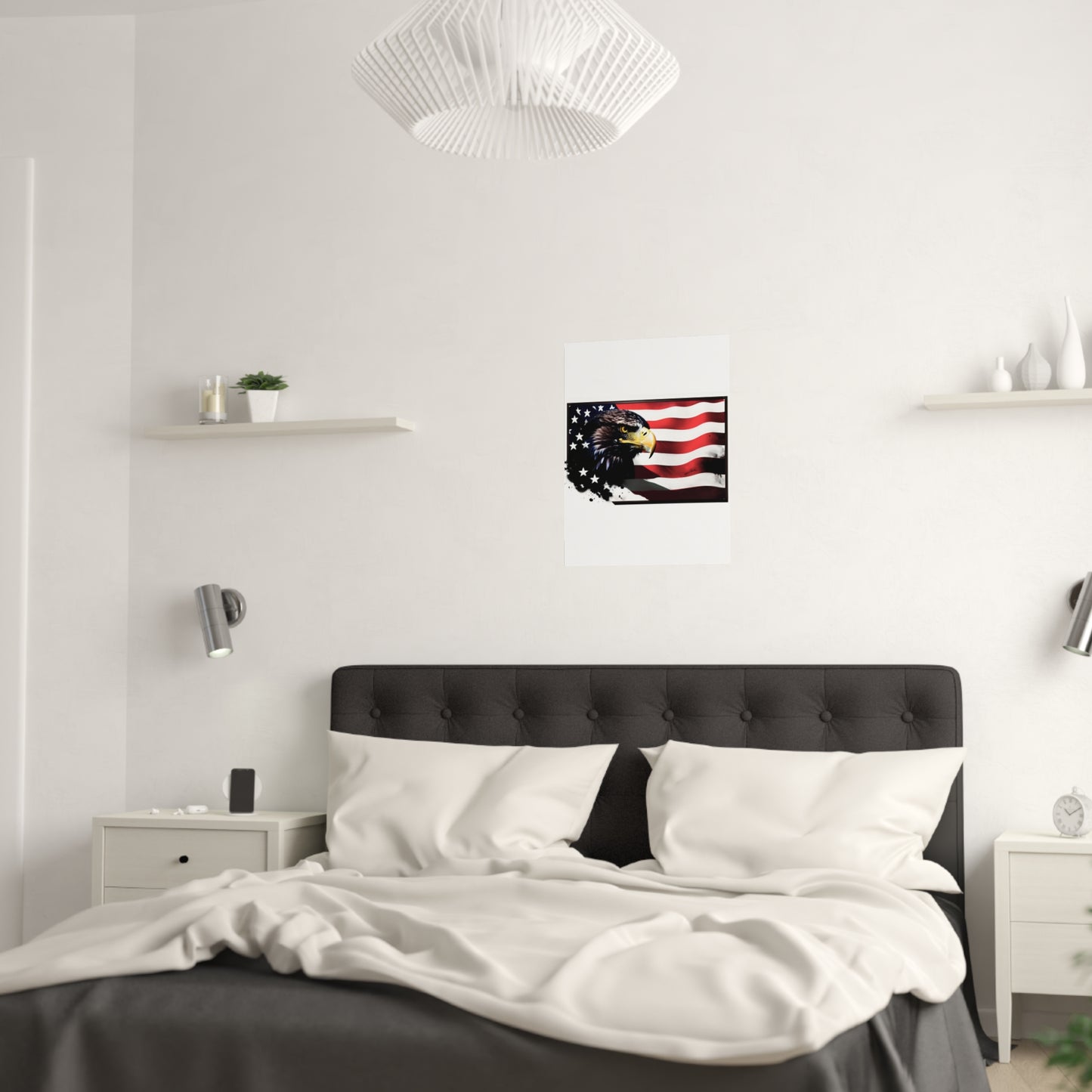 Eagle and flag Satin Posters (210gsm)