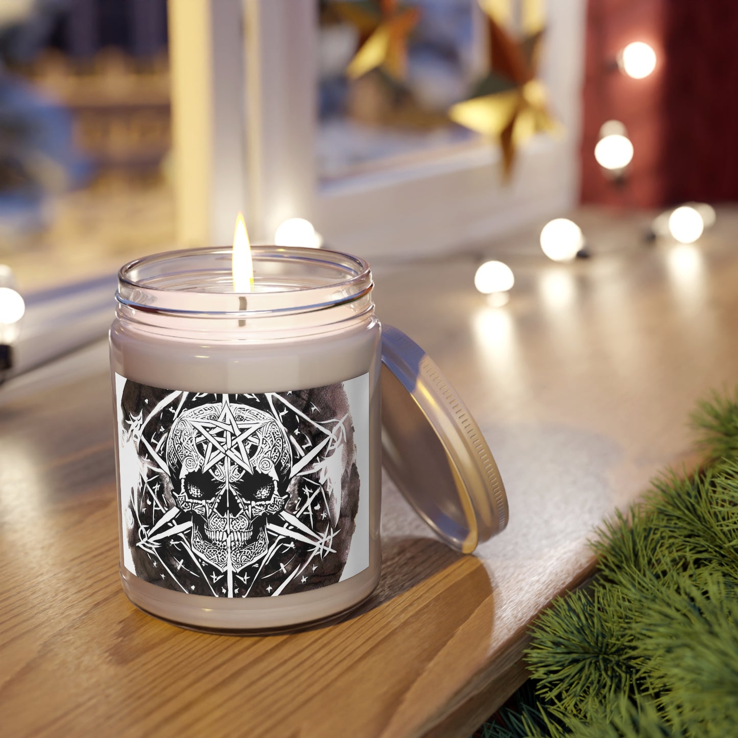 Pentagram Skull Scented Candles, 9oz