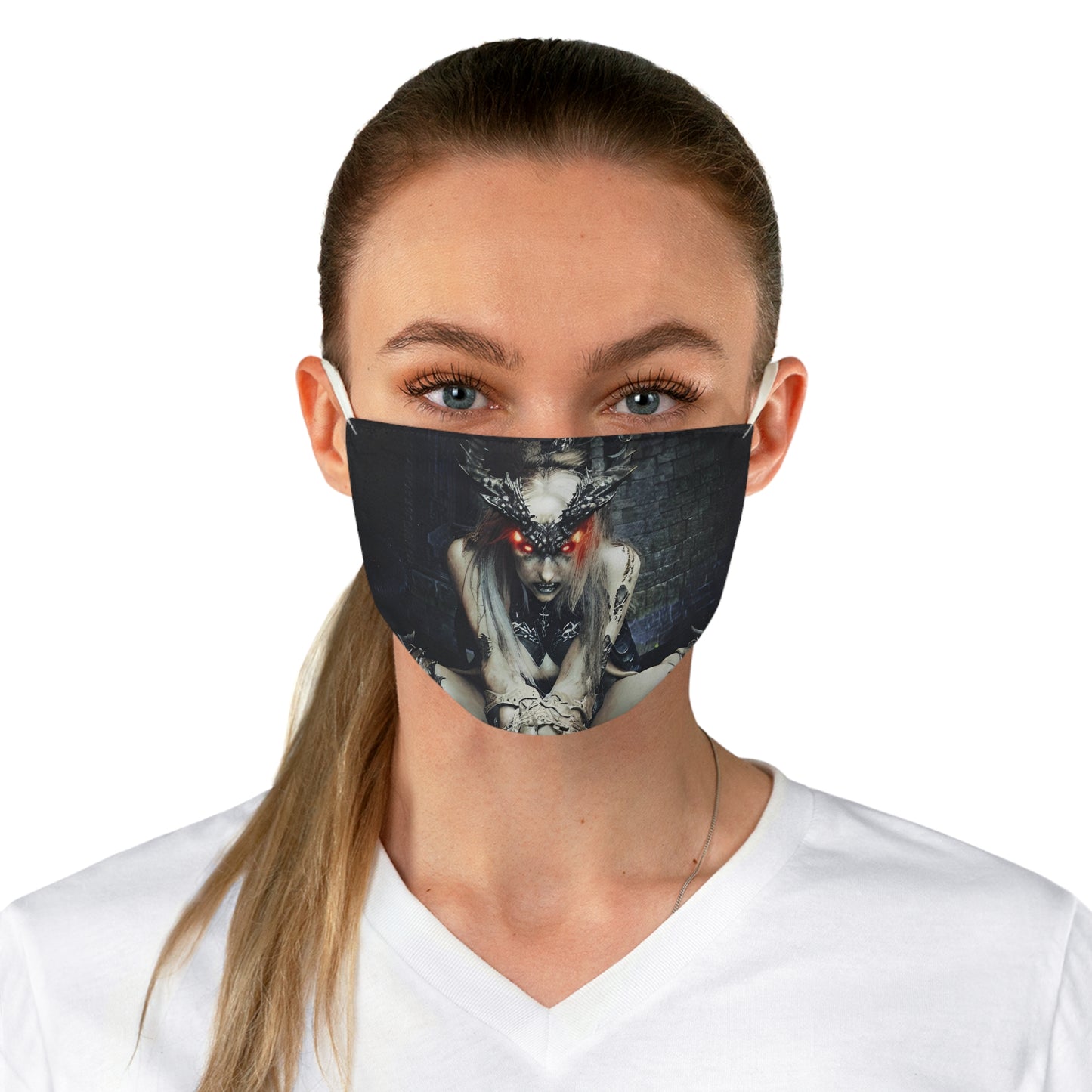 Demon woman Fabric Face Mask