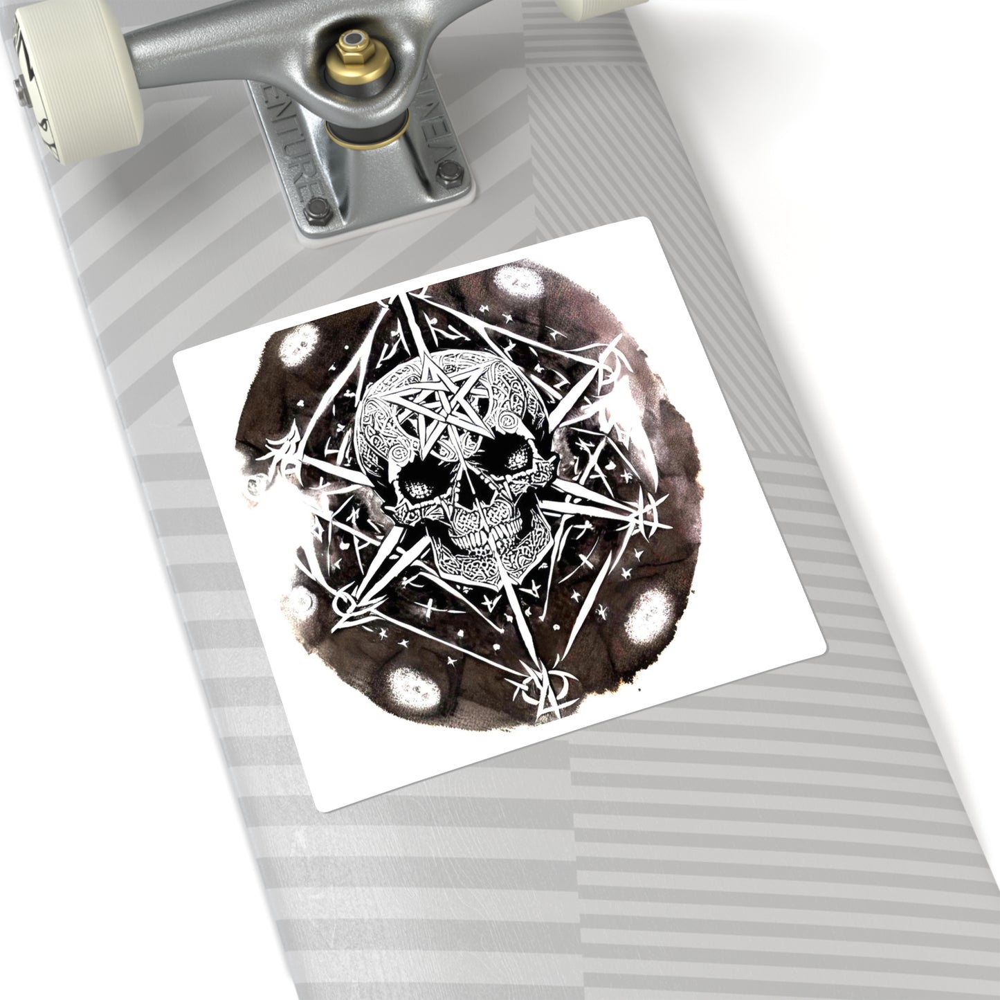 Pentagram Skull Square Stickers