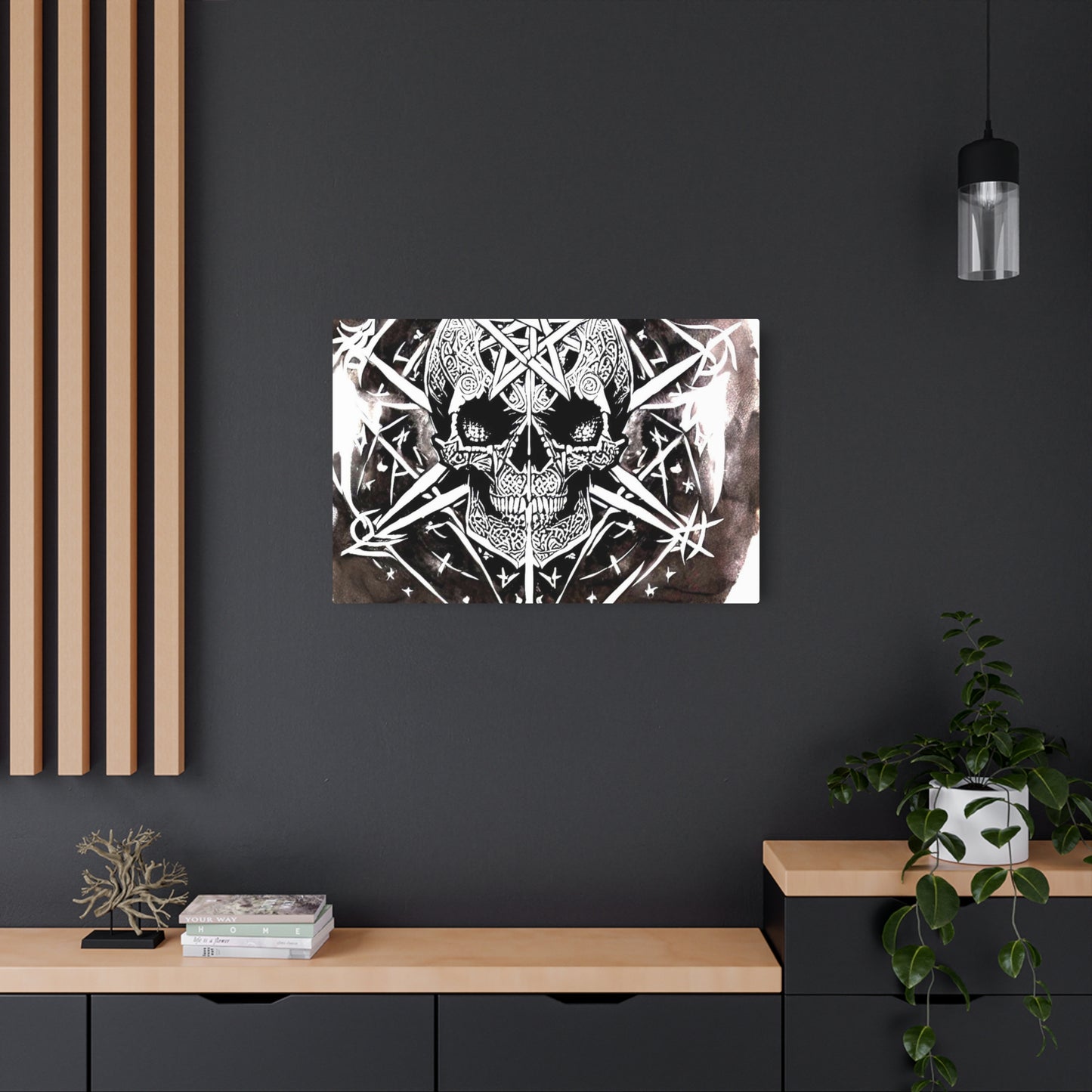 Pentagram Skull Metal Art Sign