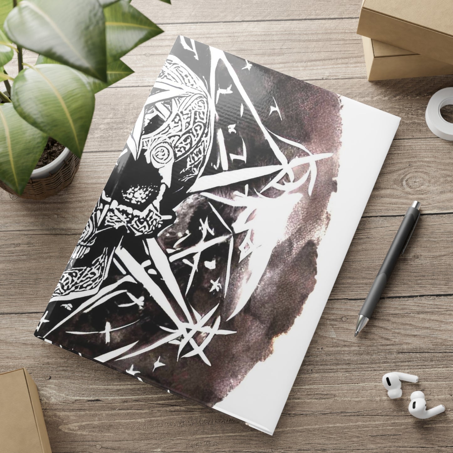 Pentagram Skull Hardcover Notebook with Puffy Covers