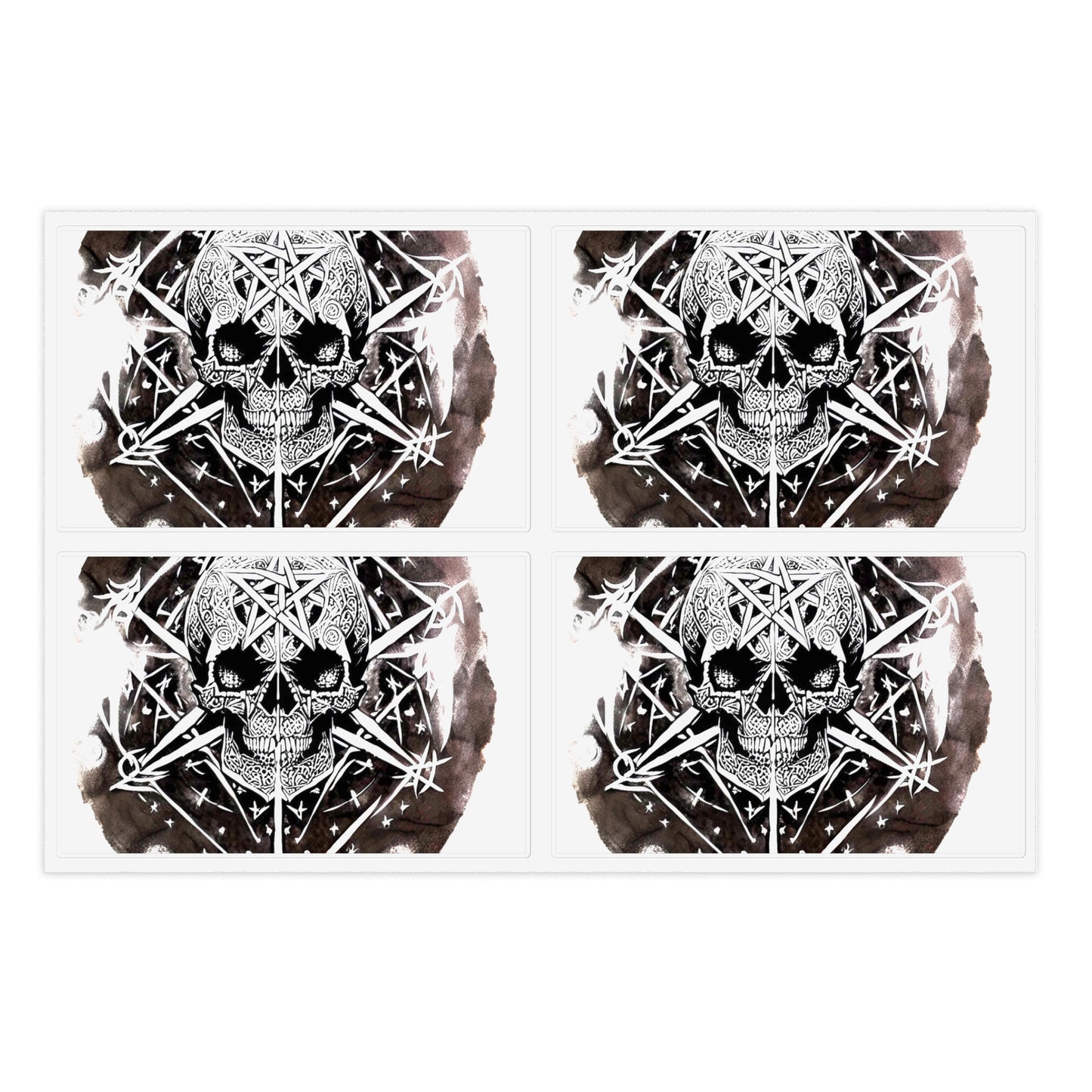 Pentagram Skull Sticker Sheet Bundle, 10pcs