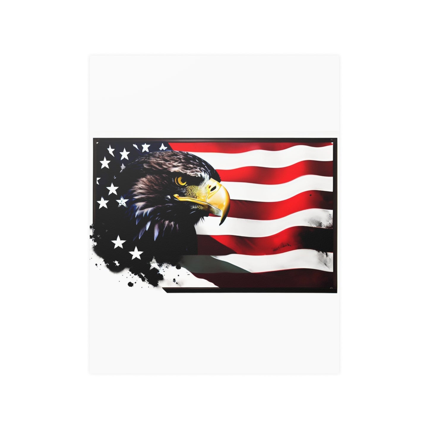 Eagle and flag Satin Posters (210gsm)