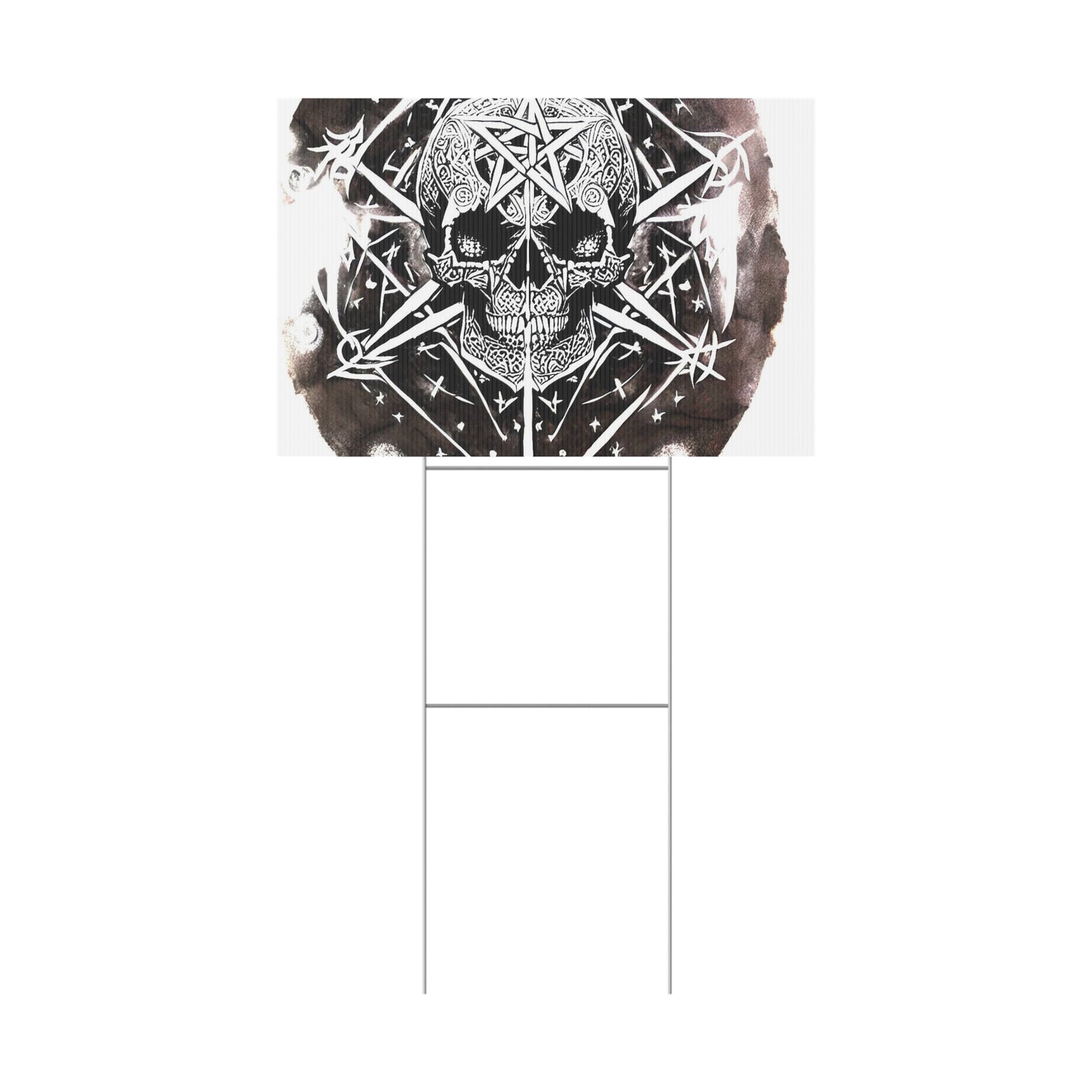 Pentagram Skull Plastic Yard Sign