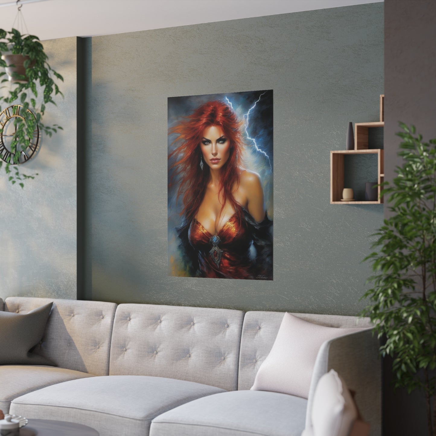 Redheaded Woman Satin Posters (210gsm)