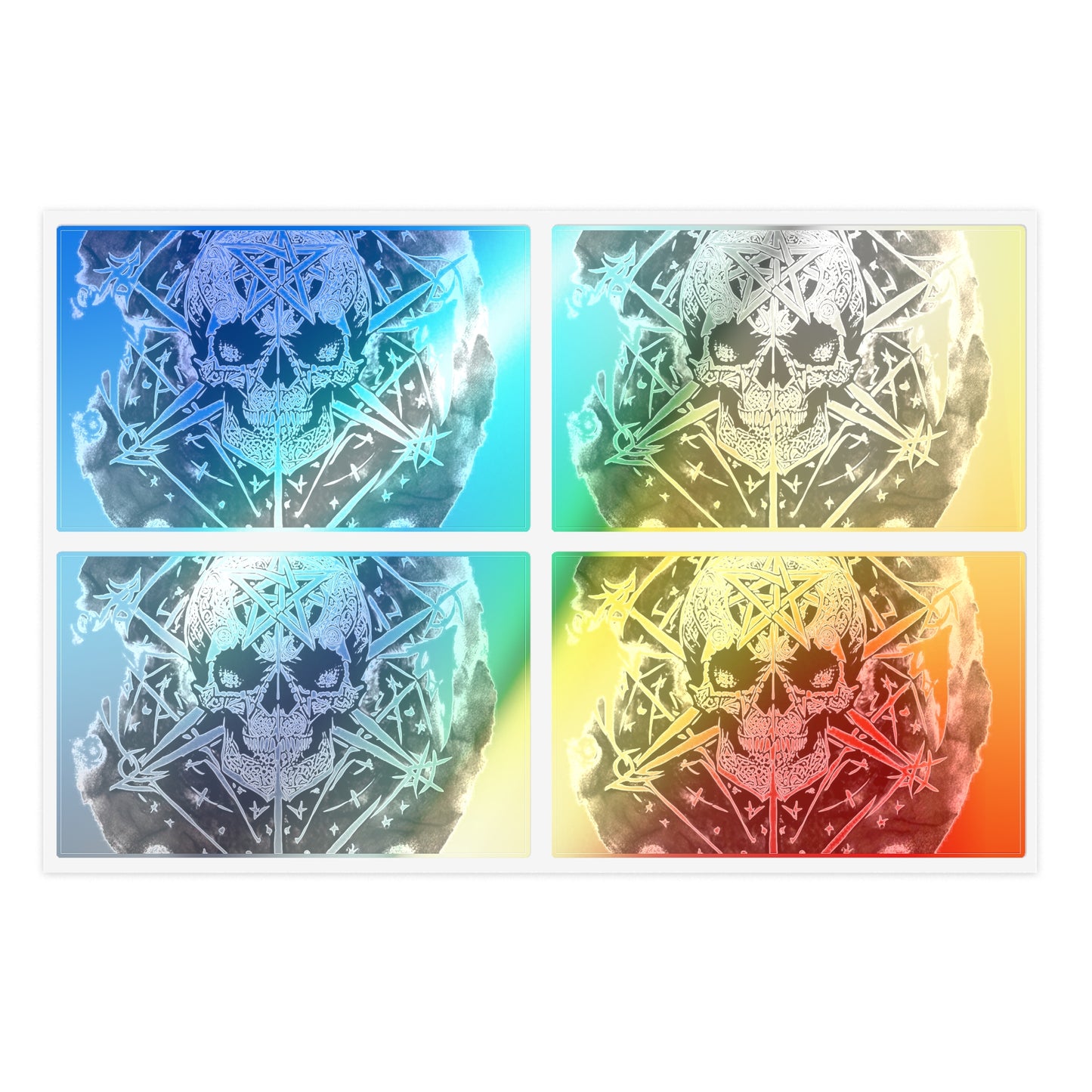 Pentagram Skull Sticker Sheets