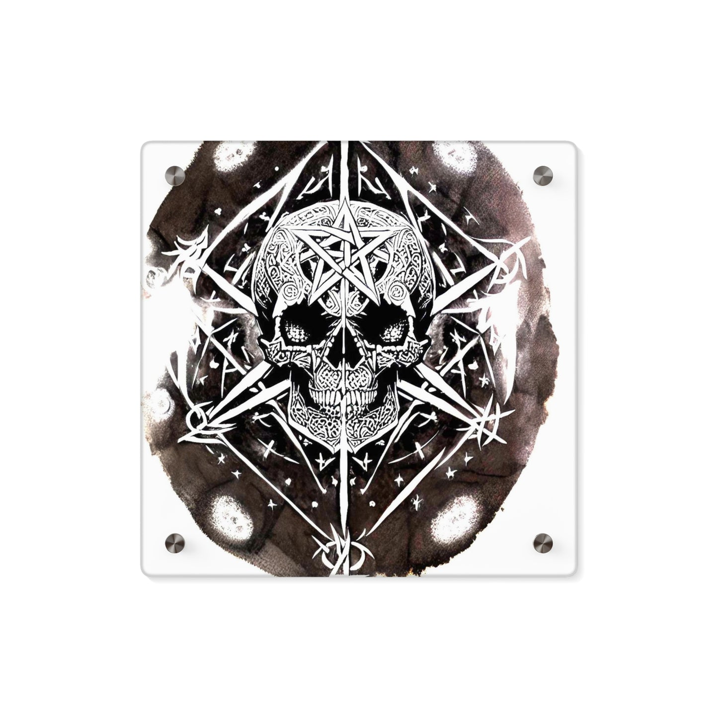 Pentagram Skull Acrylic Wall Art Panels