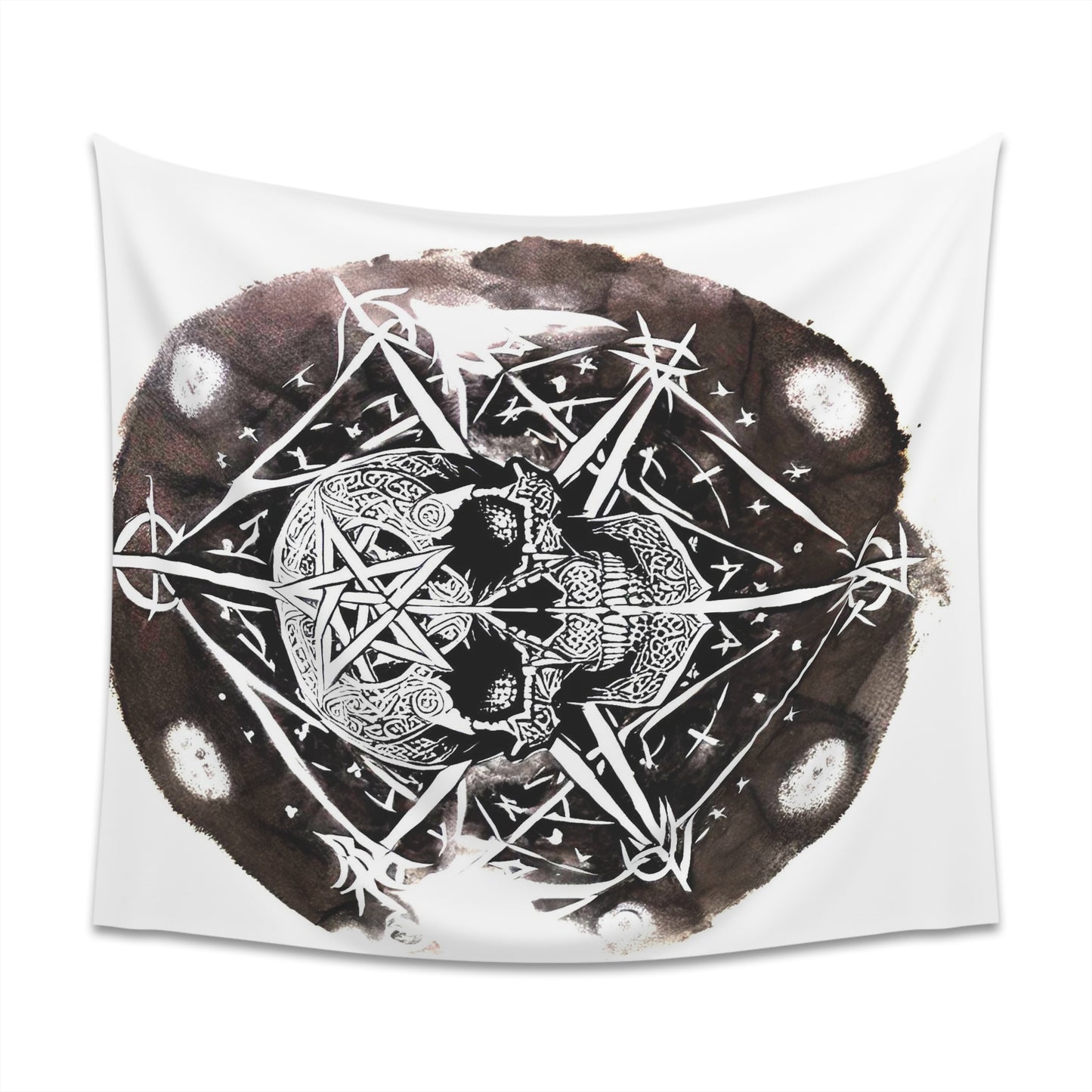 Pentagram Skull Printed Wall Tapestry