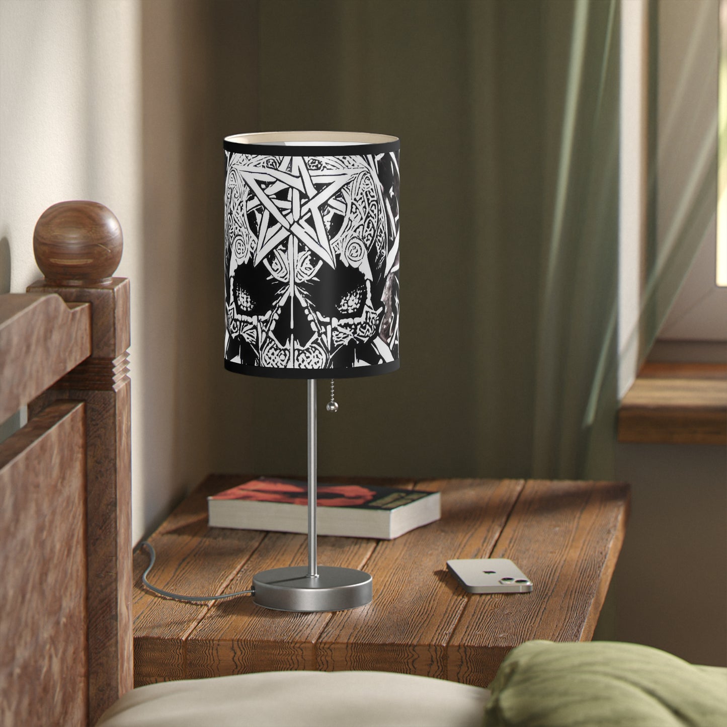 Pentagram Skull Lamp on a Stand, US|CA plug