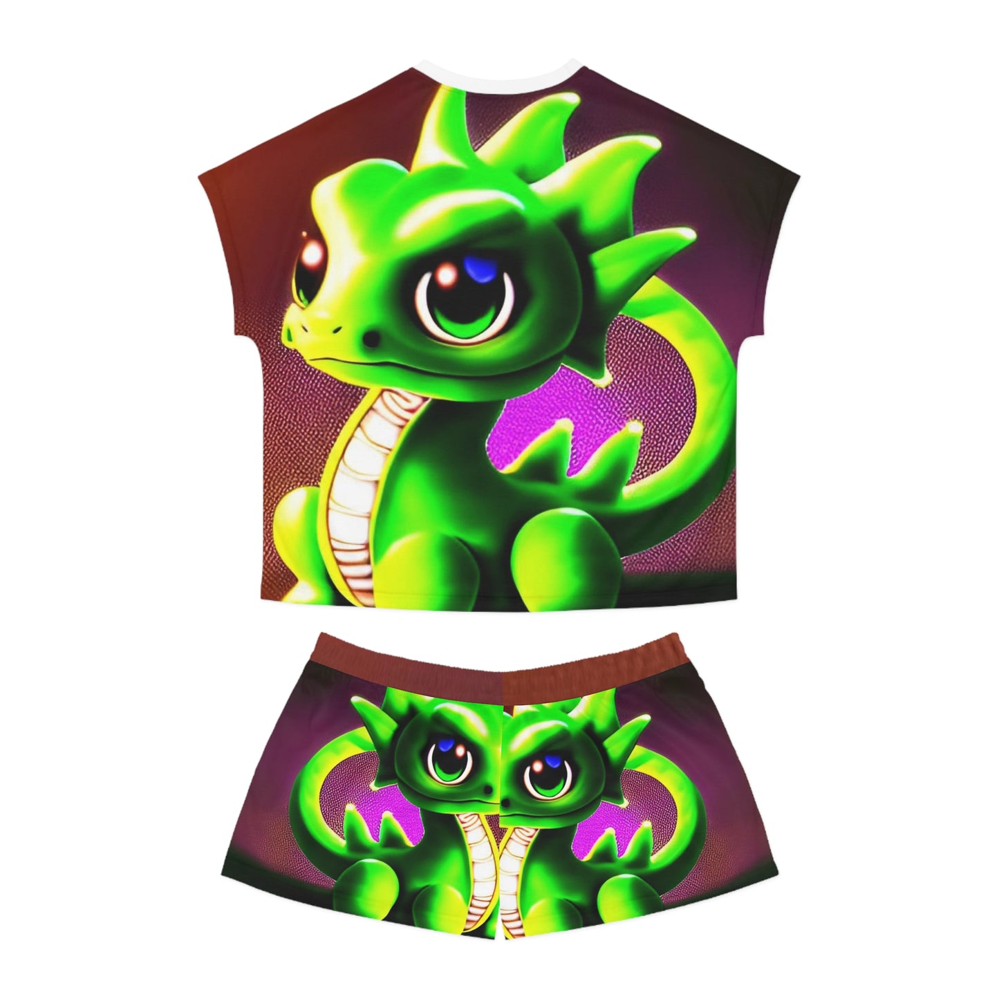 Baby Dragon Women's Short Pajama Set (AOP)