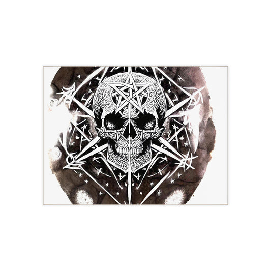 Pentagram Skull Ceramic Photo Tile