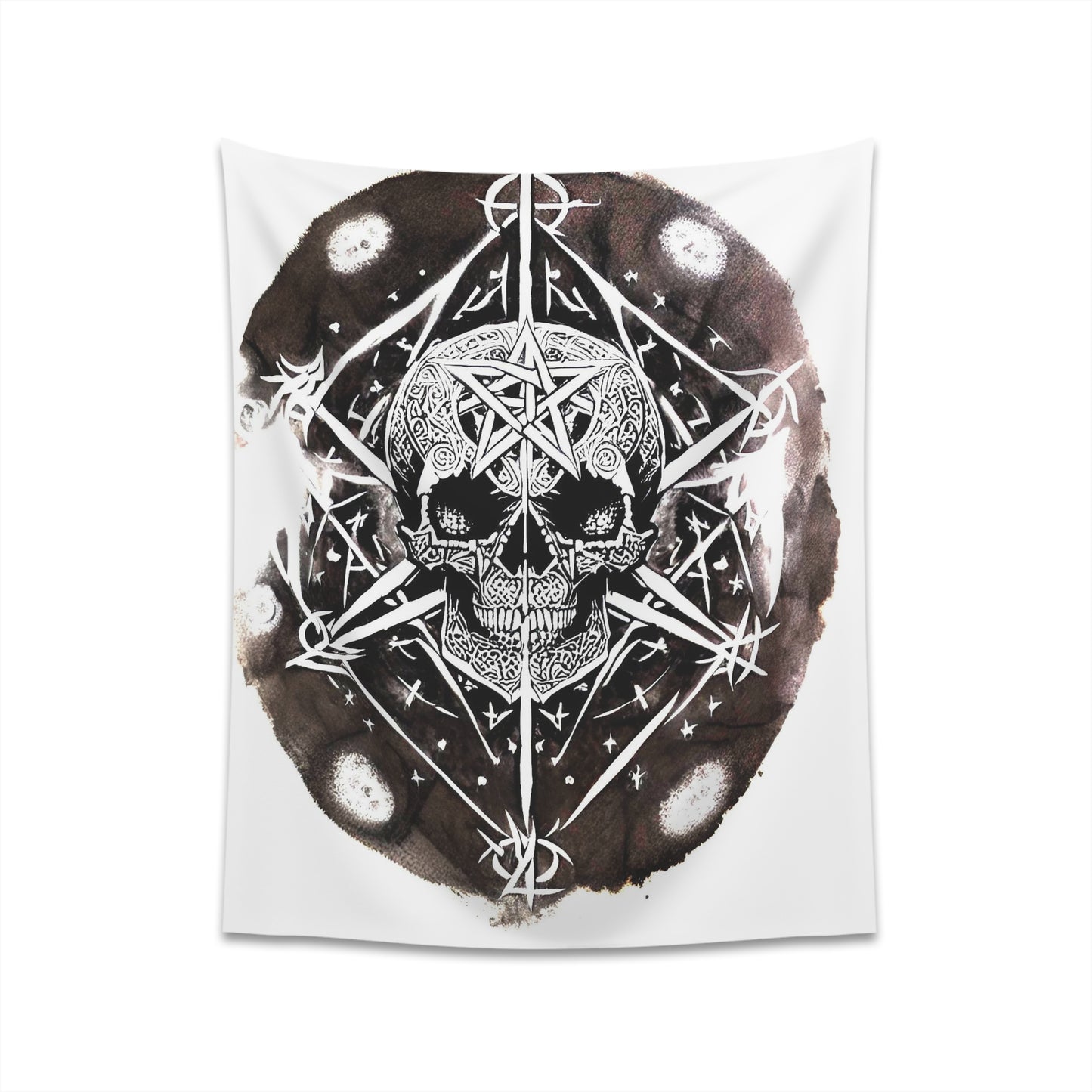 Pentagram Skull Printed Wall Tapestry