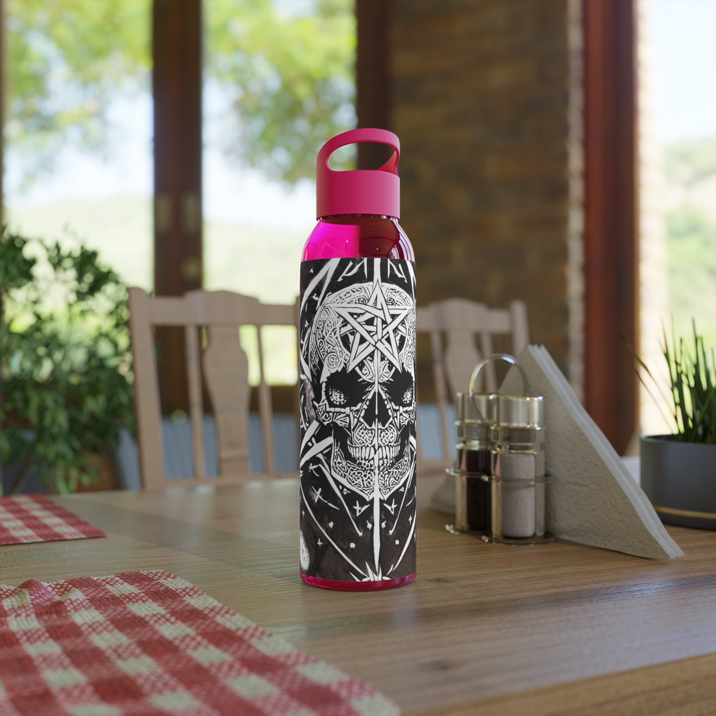 Pentagram Skull Sky Water Bottle