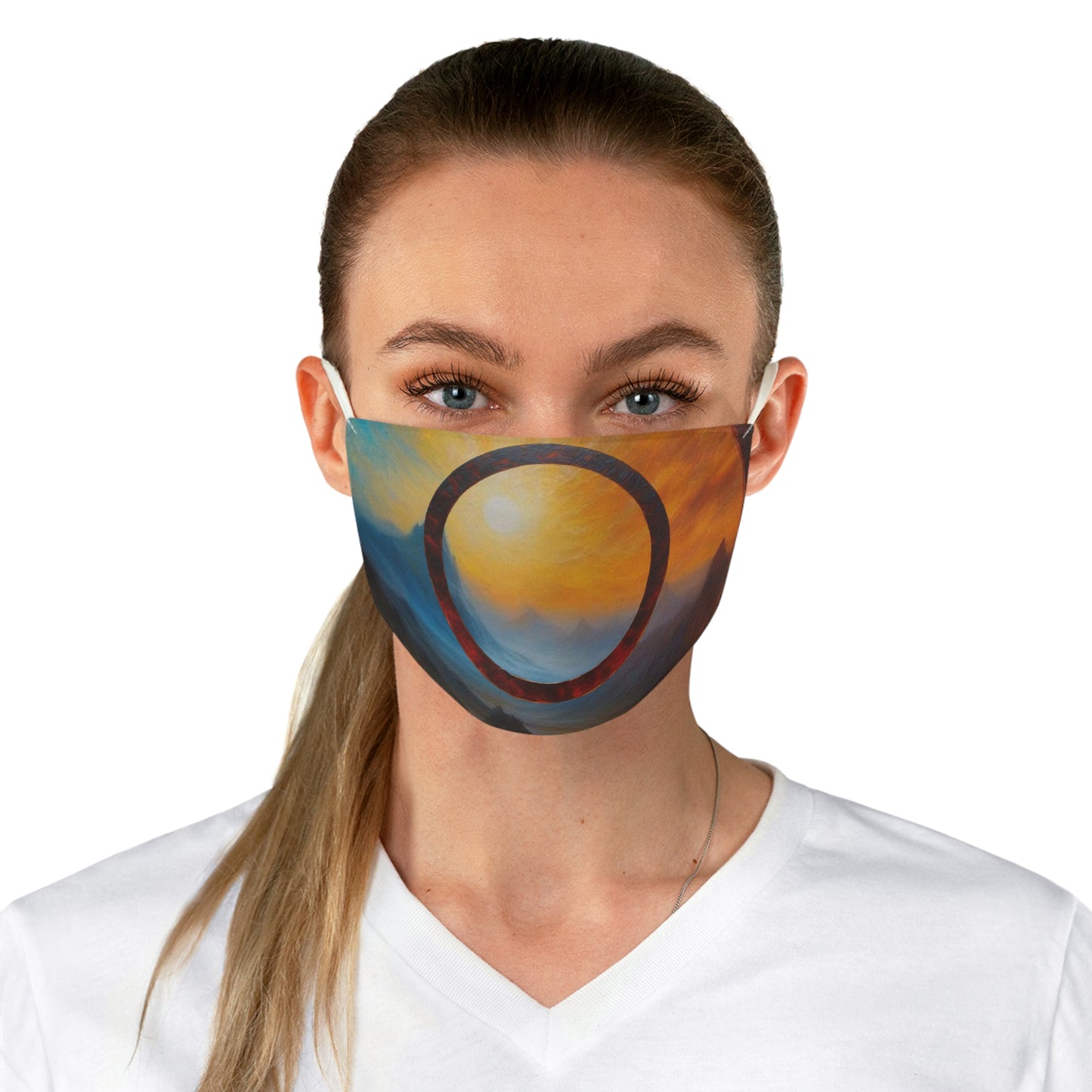 O Ring sunset Fabric Face Mask