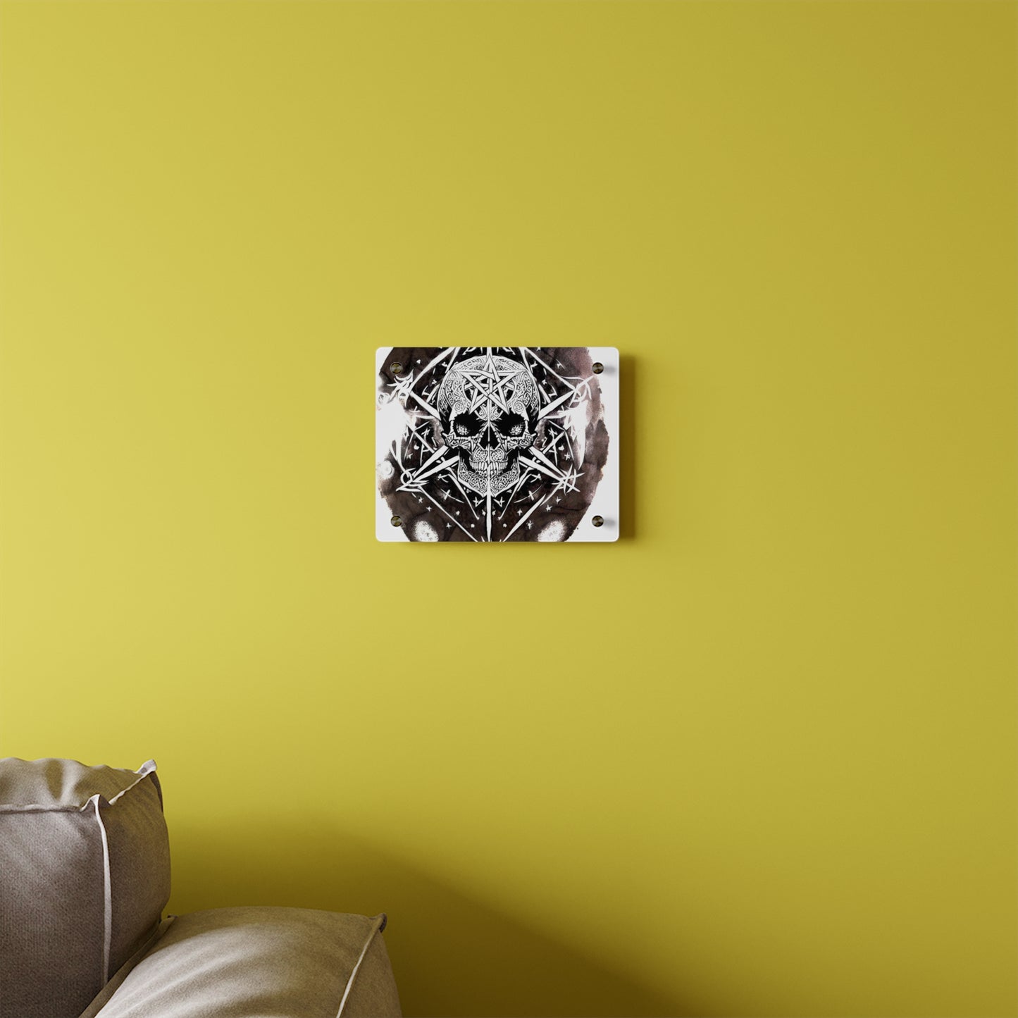 Pentagram Skull Acrylic Wall Art Panels